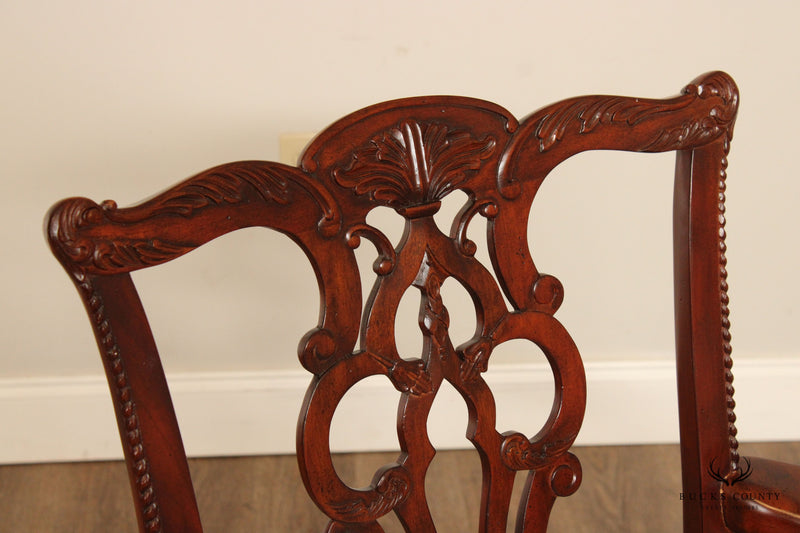Maitland Smith Chippendale Style Set of Eight Mahogany Dining Chairs