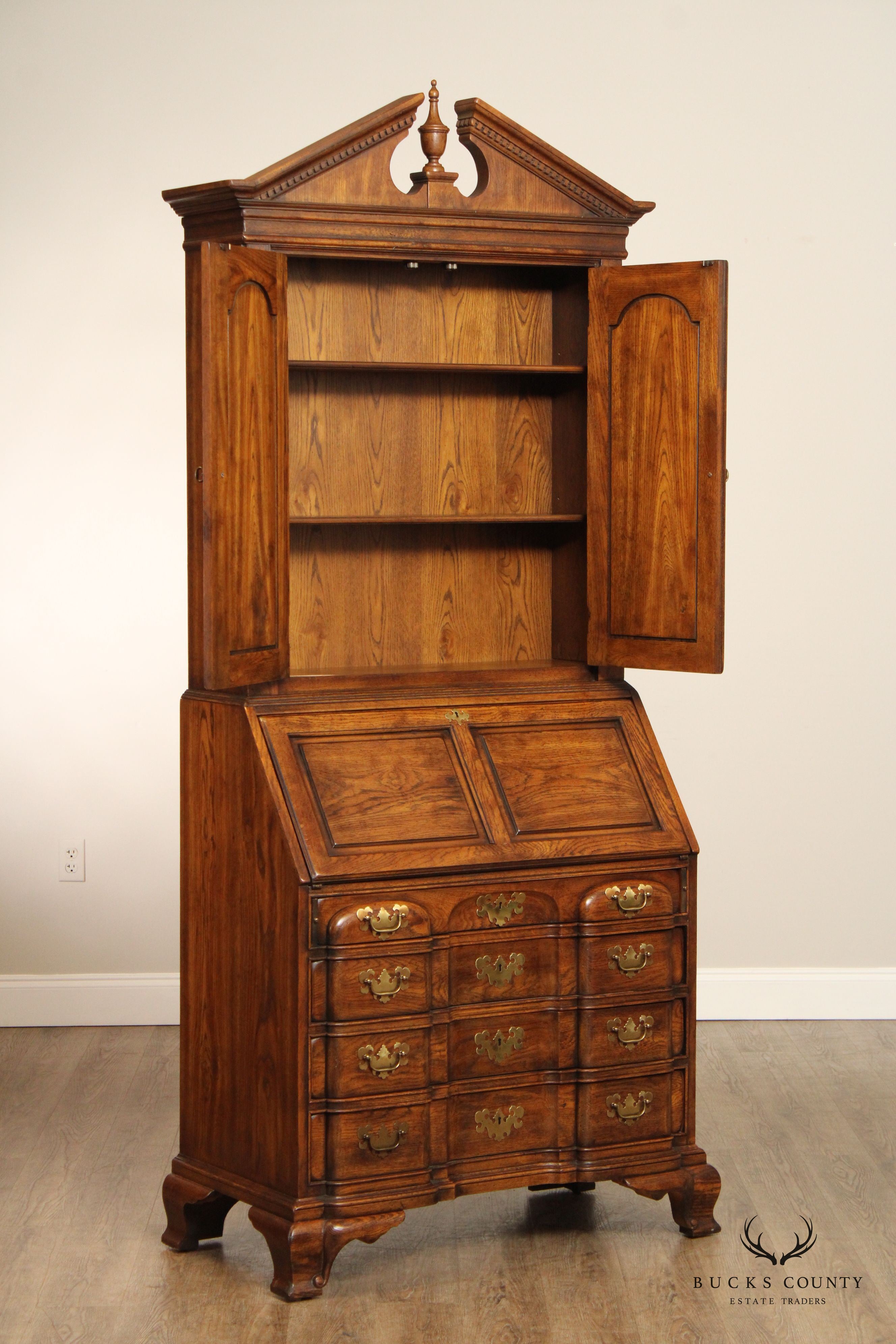 Drexel Heritage 'American Tour' Chippendale Style Oak Secretary Desk