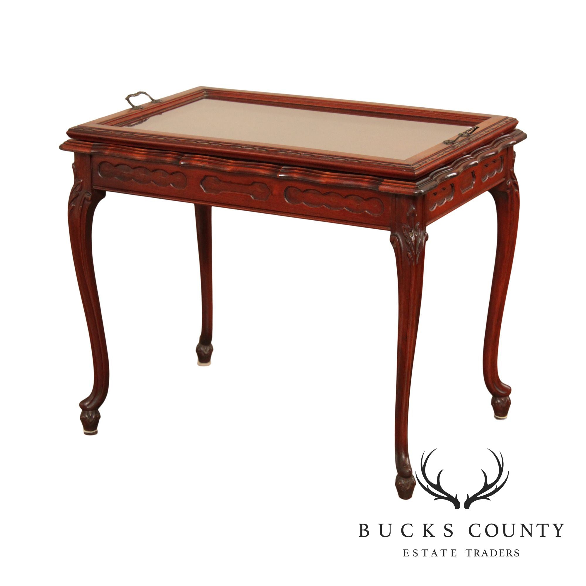 1930 French Style Mahogany Tray Top Coffee Table