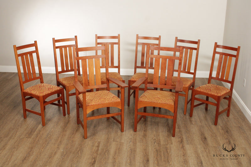 Stickley Mission Collection Cherry Set of Eight Harvey Ellis Dining Chairs