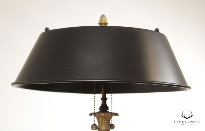 Vintage Gilt Brass Bouillotte Table or Desk Lamp