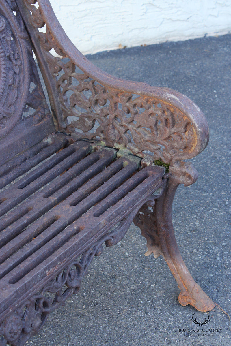 Victorian Style Cast Iron Outdoor Seasons Garden Bench