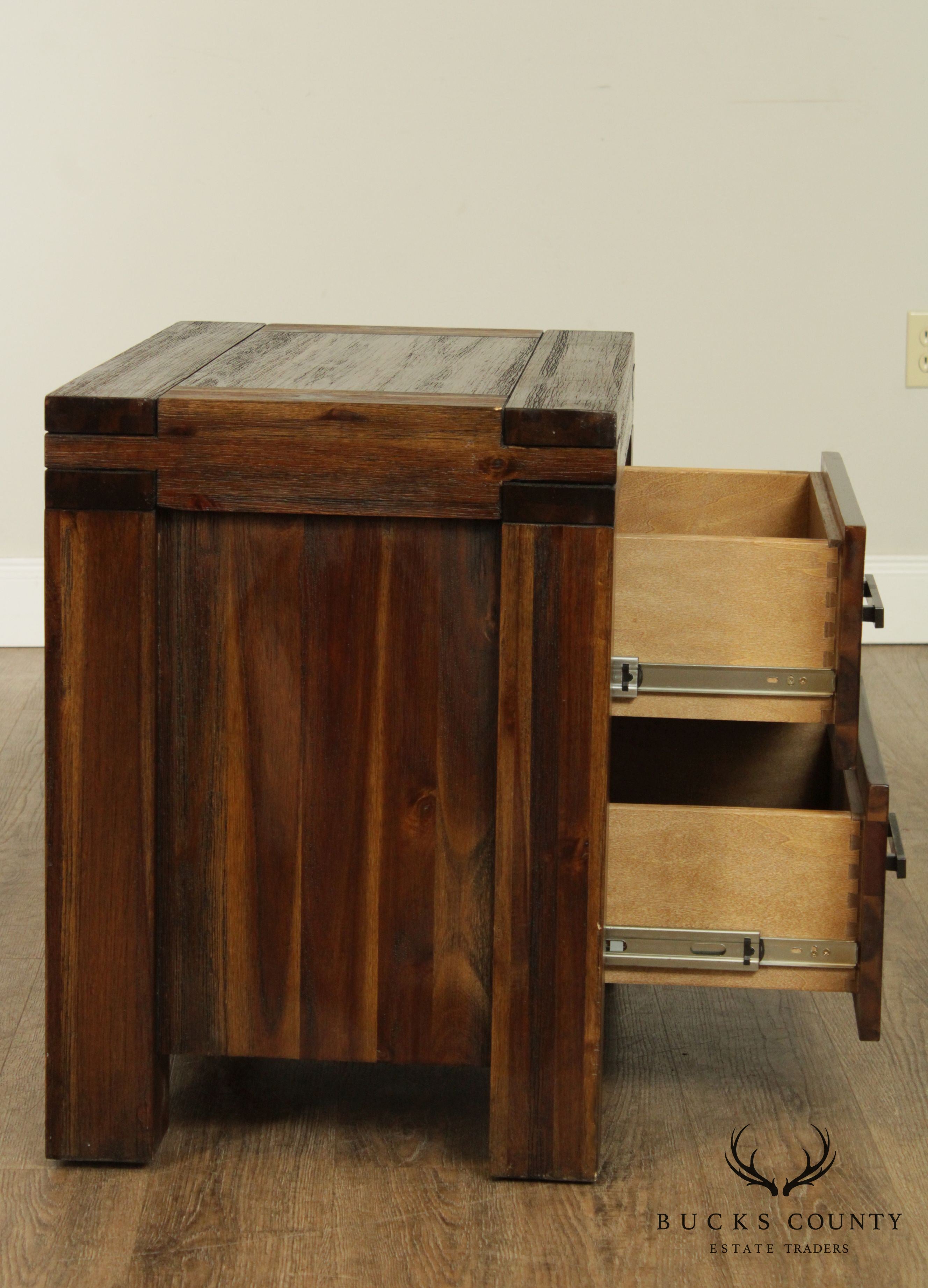 Modern Rustic 2 Drawer Nightstand