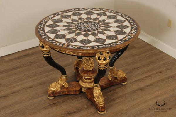Neoclassical-Style Pietra Dura Center Table