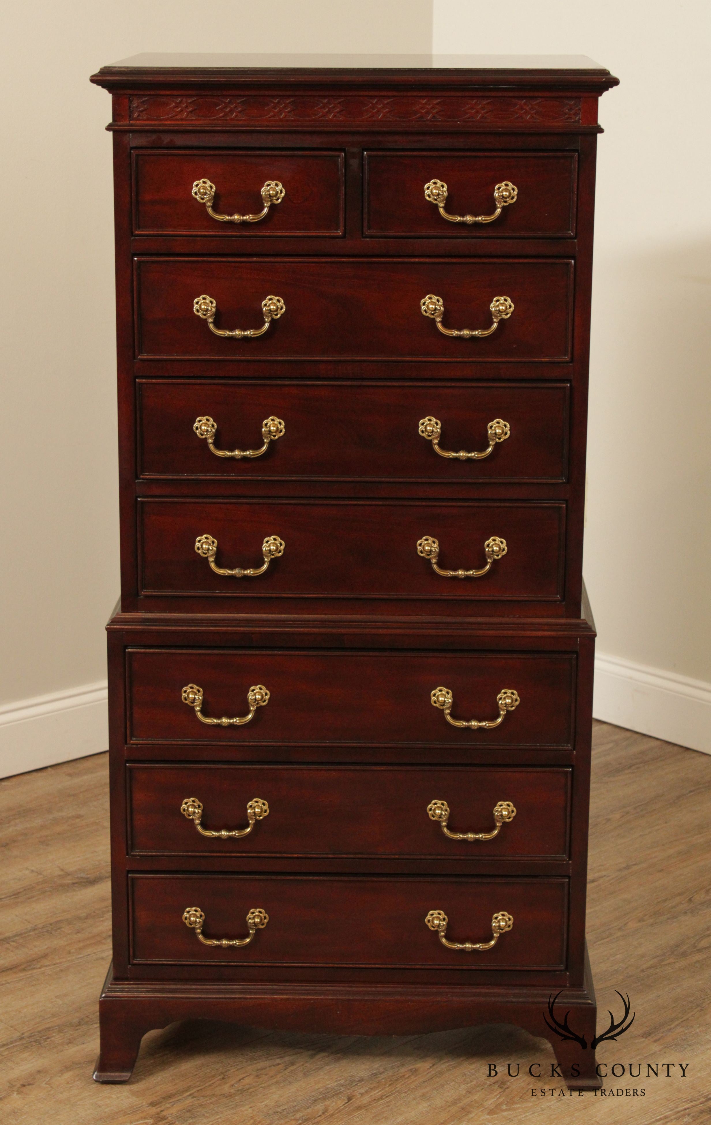 Century Chippendale Style Tall Chest of Drawers