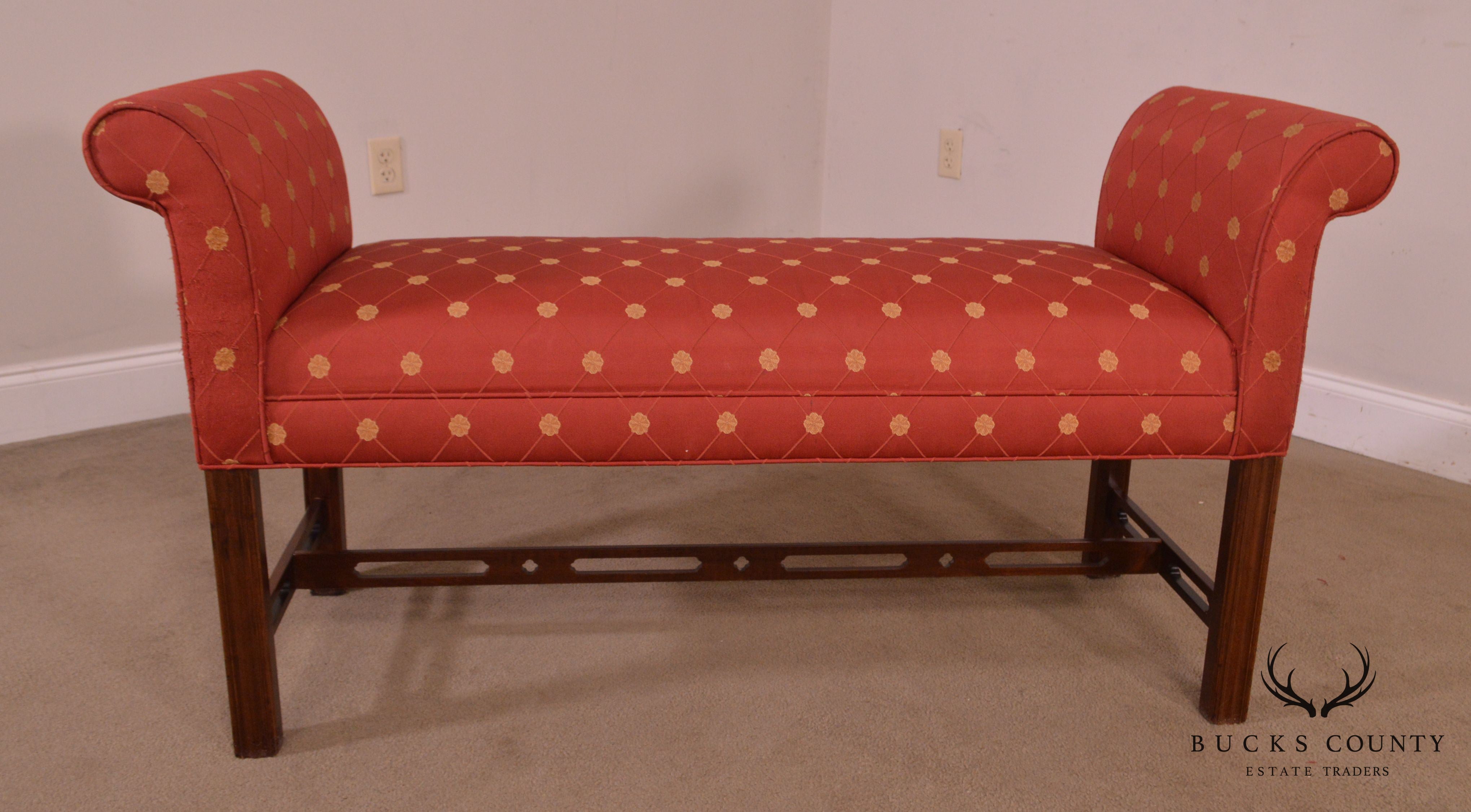 Chippendale Style Mahogany Window Bench