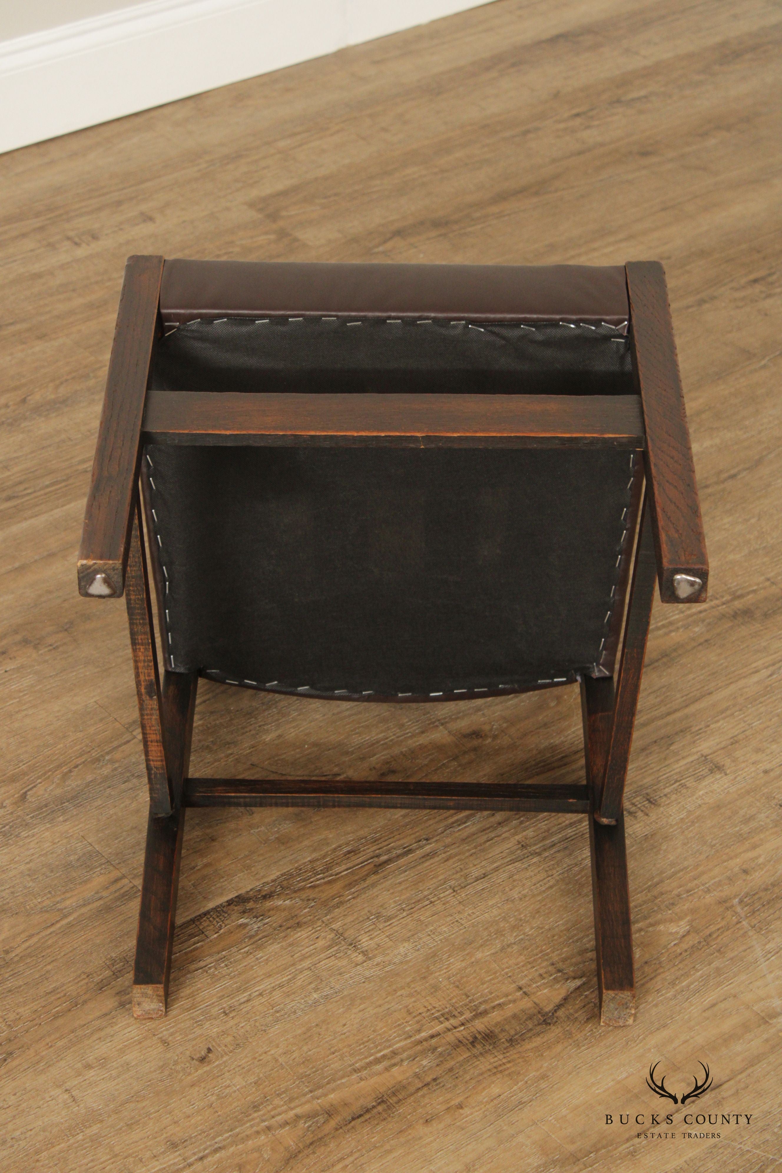 Antique Mission Oak Leather Side Chair