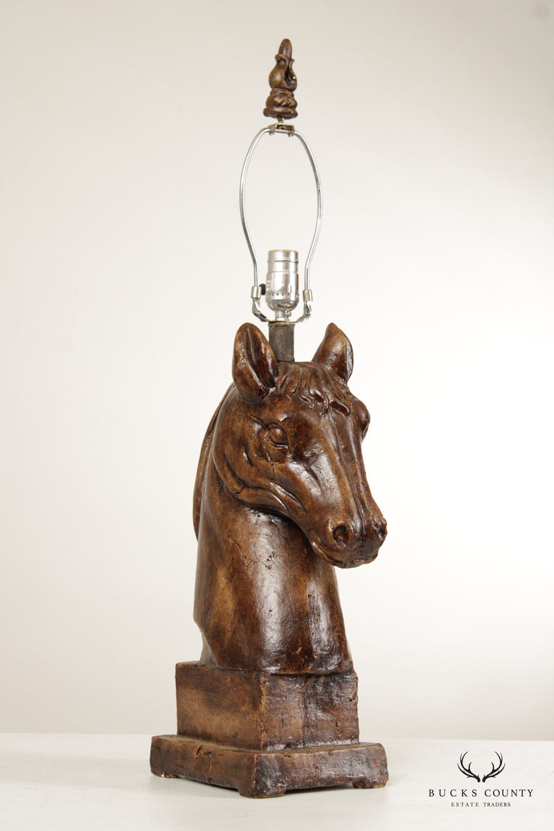 Vintage Pair Of Horse Head Table Lamps