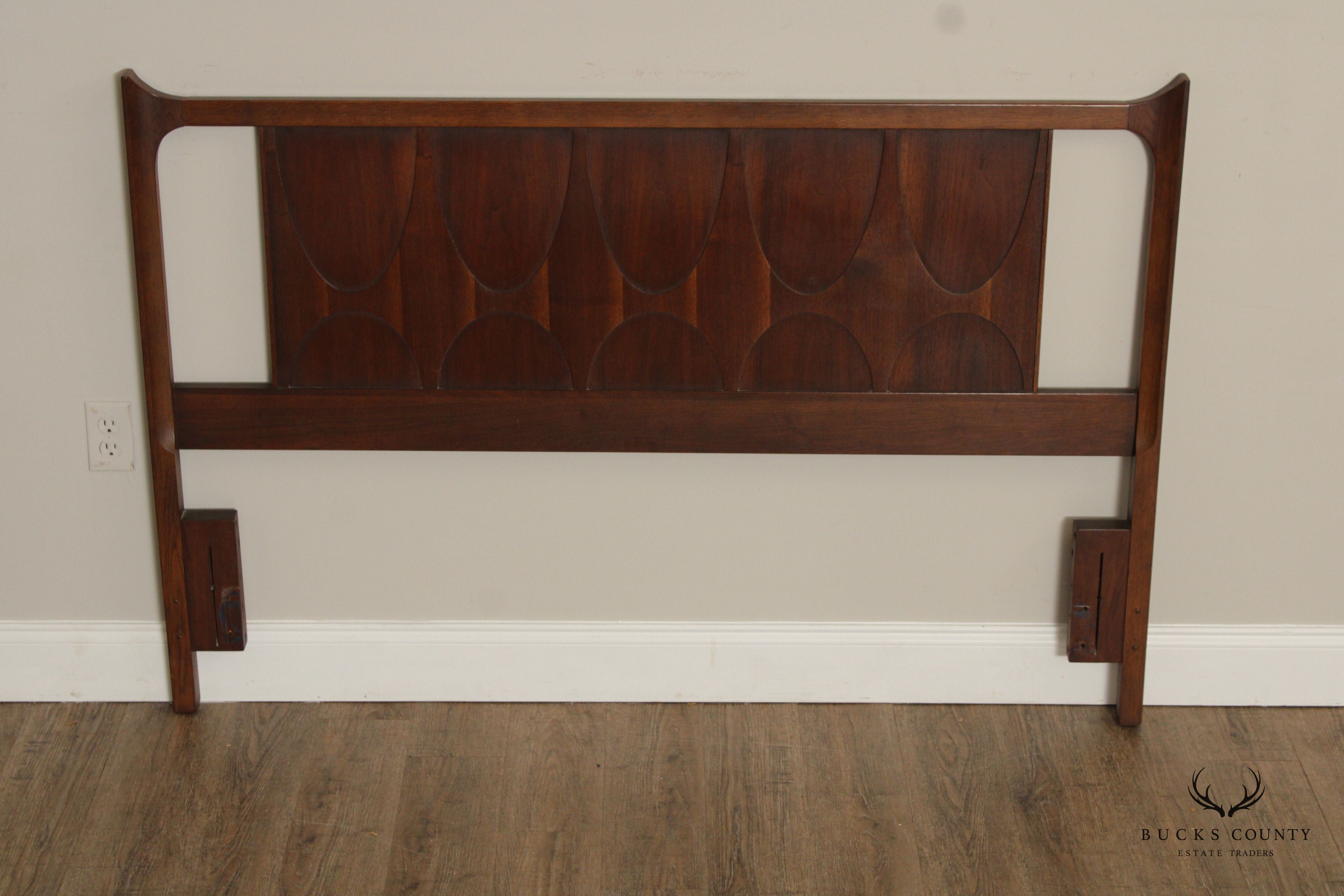 Broyhill Brasilia Mid Century Modern Queen Size Walnut Headboard