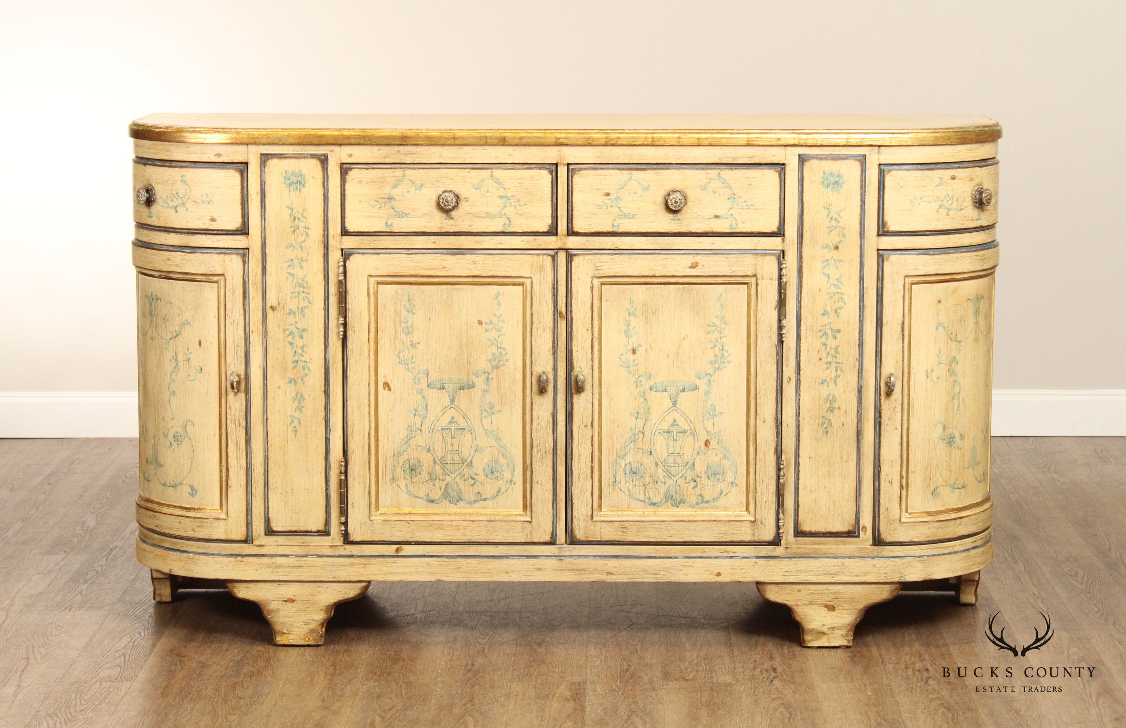 Century Furniture Italian Style Distressed Painted Sideboard