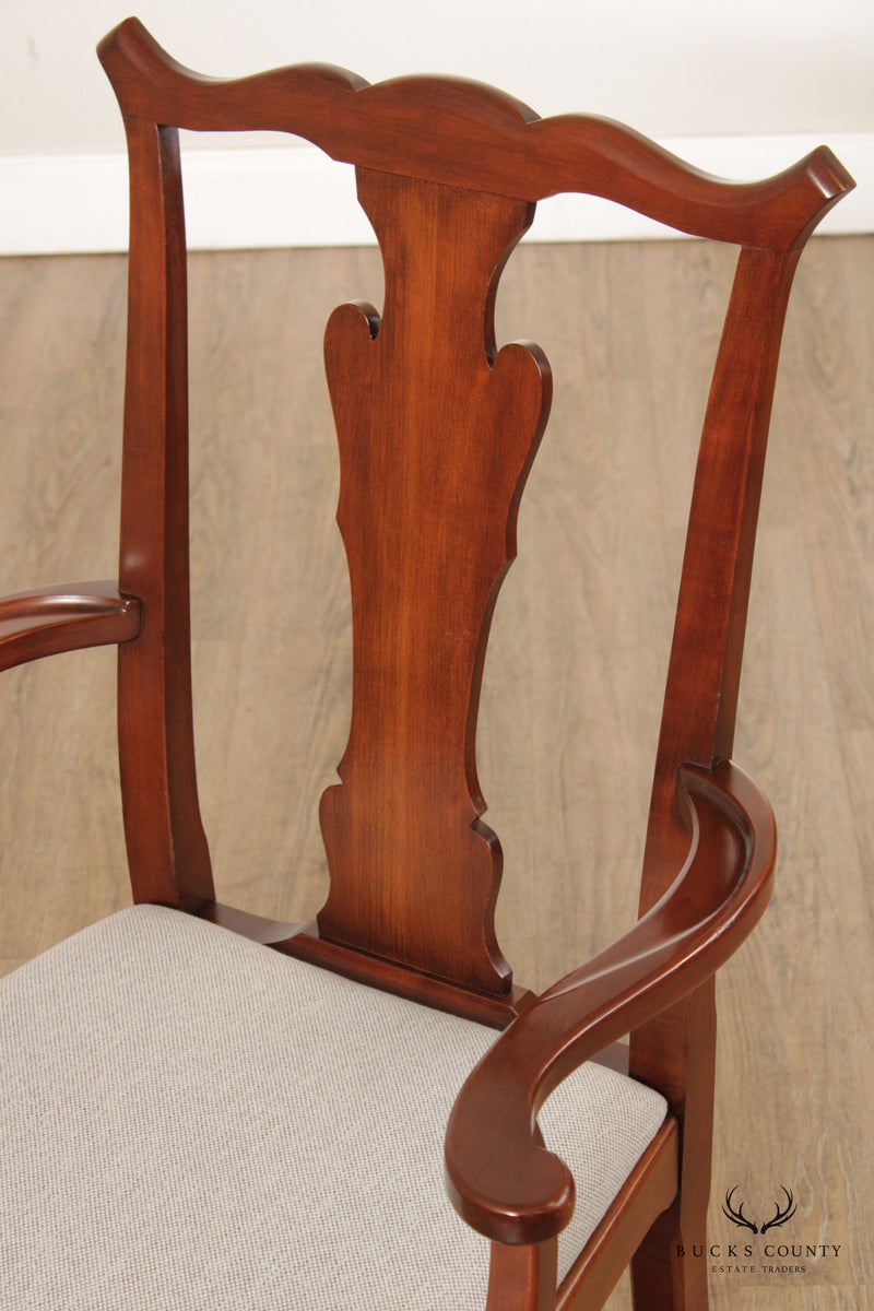 Herald Furniture Co. Queen Anne Style Pair of Cherry Armchairs