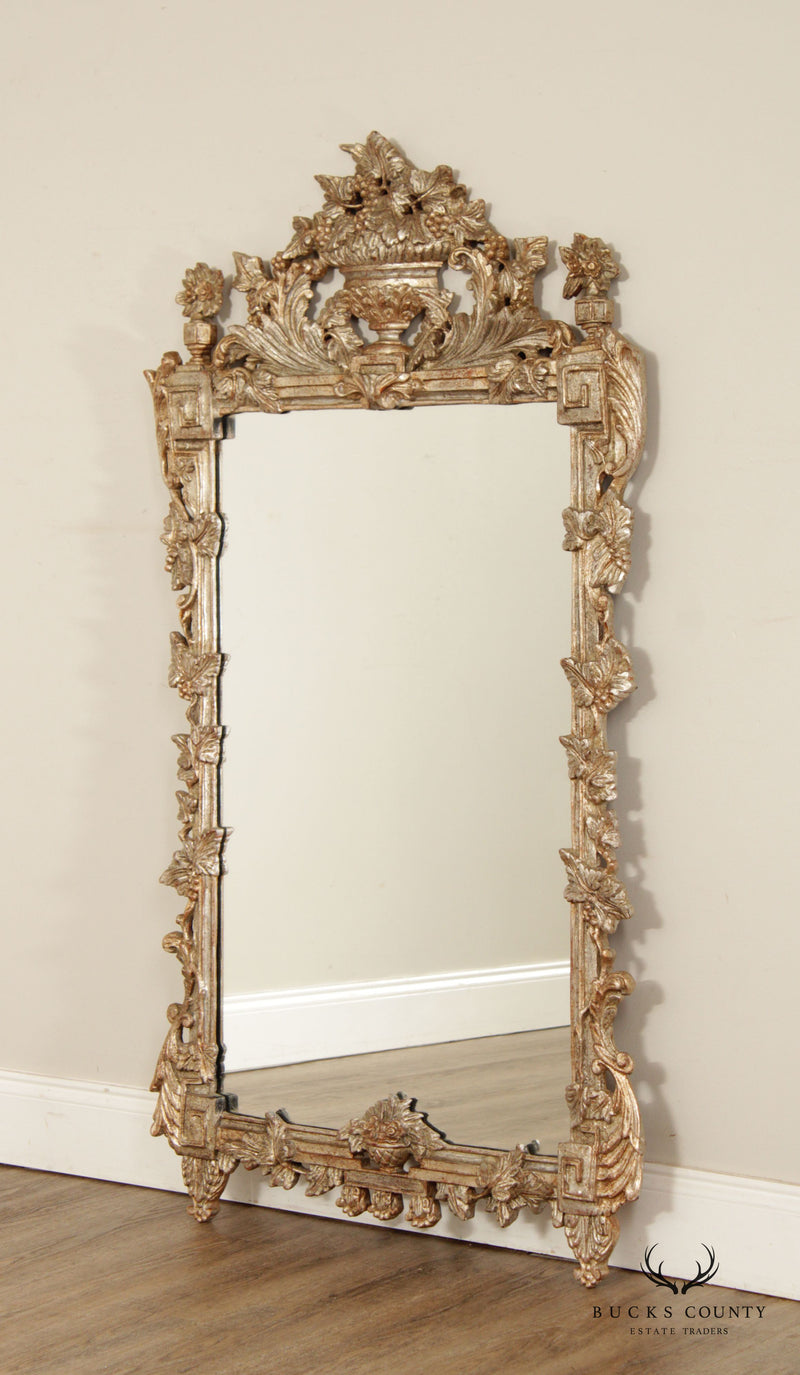 Italian Neoclassical Style Silvered Giltwood Wall Mirror