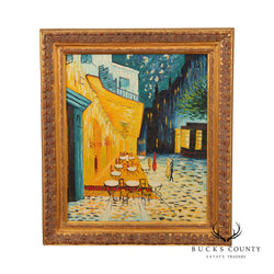Vintage Impressionist 'Café Terrace at Night' Painting, After Vincent van Gogh