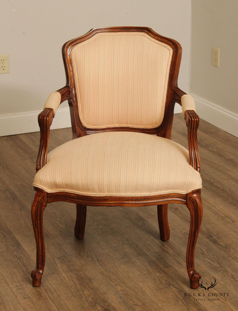 French Louis XV Style Carved Fauteuil Armchair