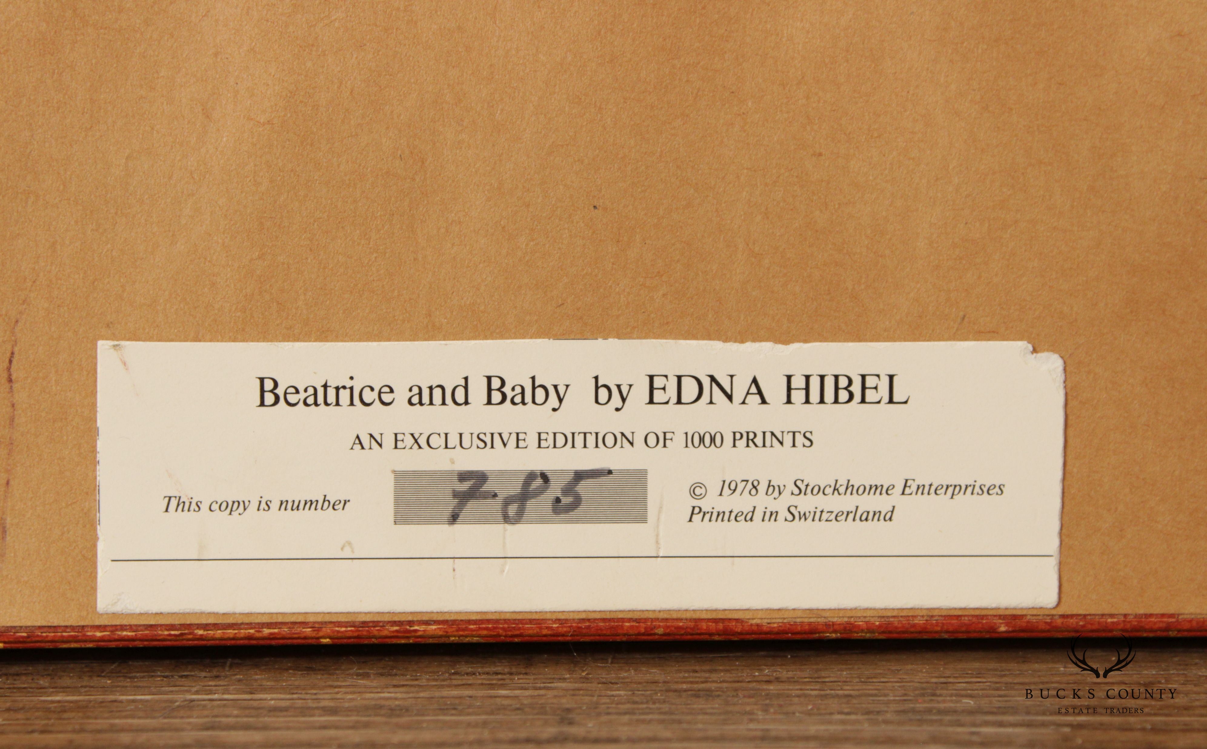 Edna Hibel Impressionist Style 'Beatrice and Baby' Lithograph