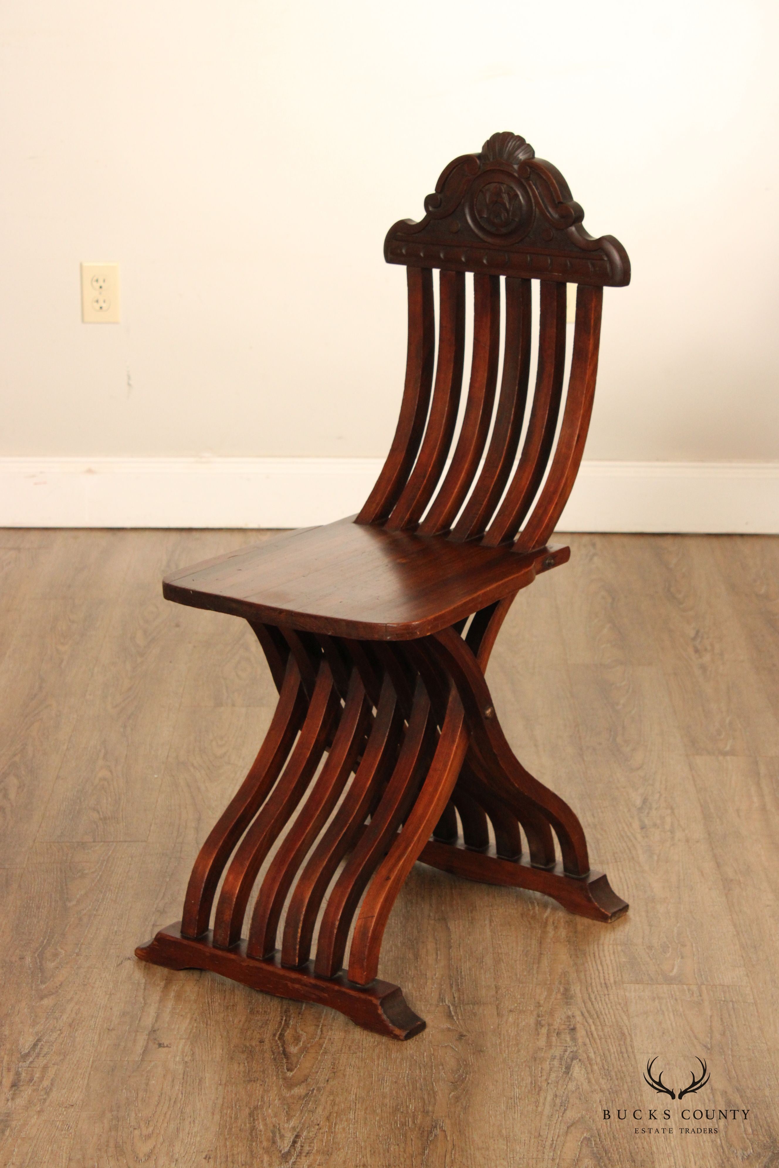 Italian Renaissance Revival Style Savonarola Side Chairs