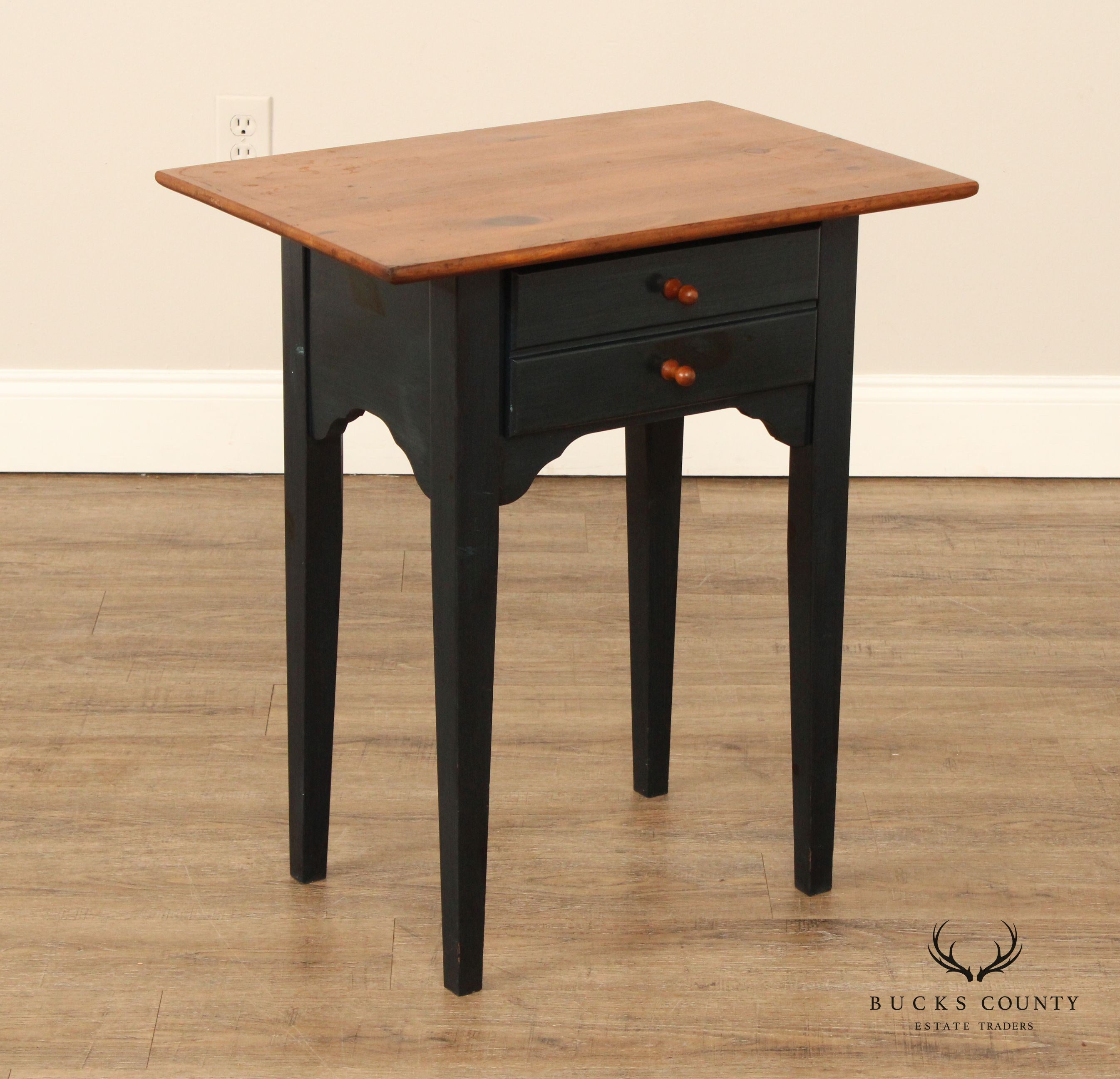 Shaker Style Painted Pine One-Drawer End Table