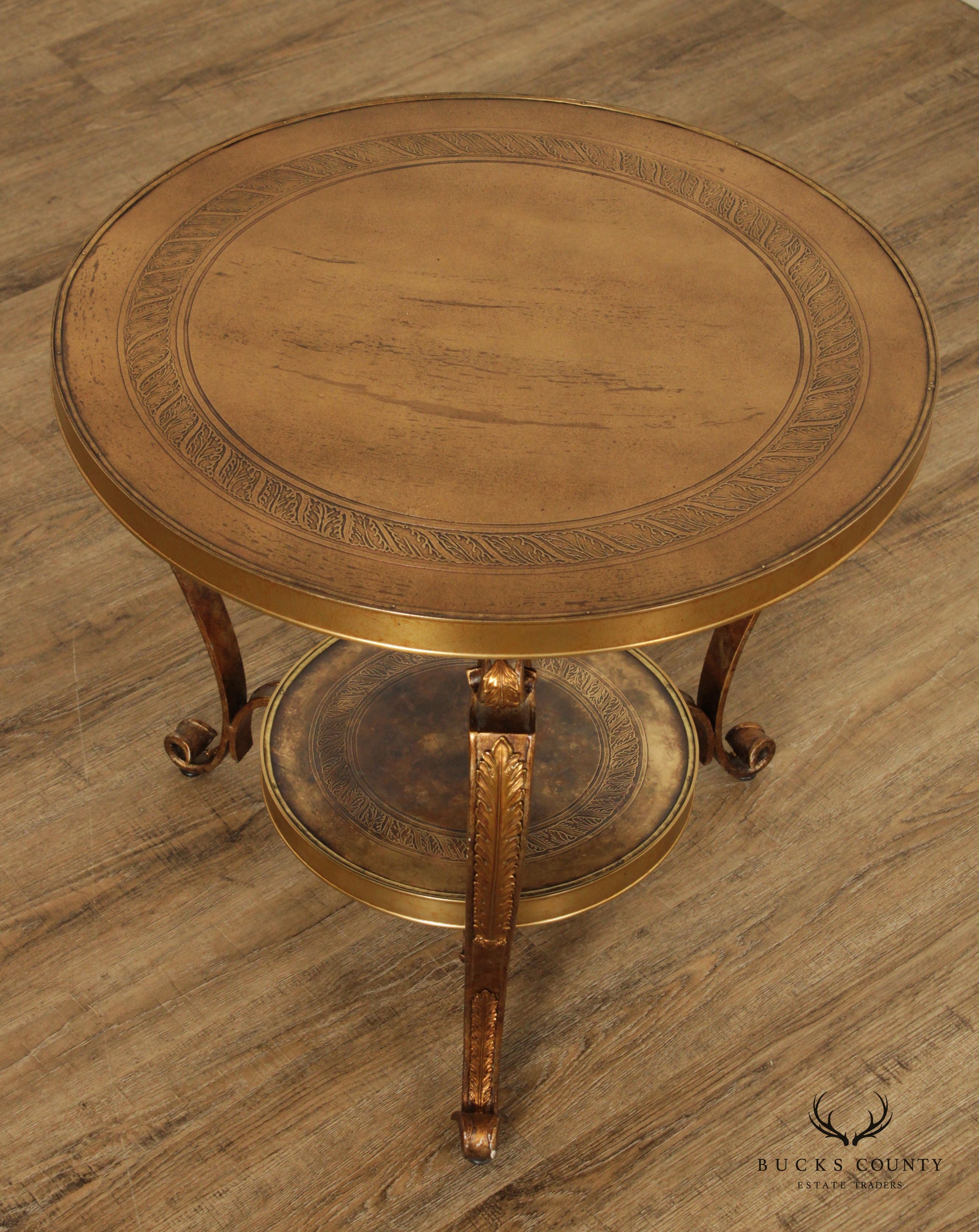 Century Furniture Grand Tour Collection Brass Lamp Table