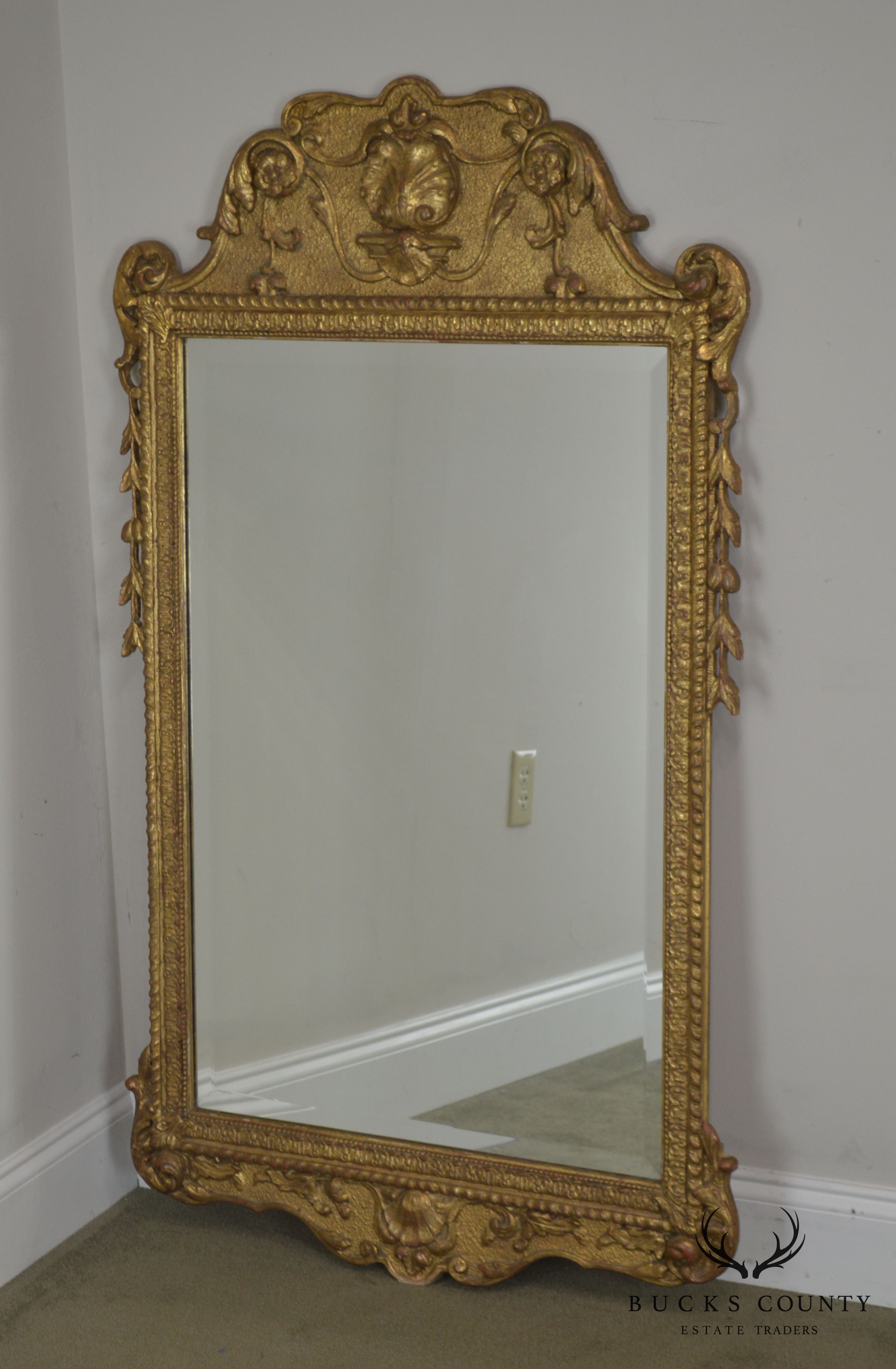 Friedman Brothers English Baroque Style Gilt Carved Wall Mirror