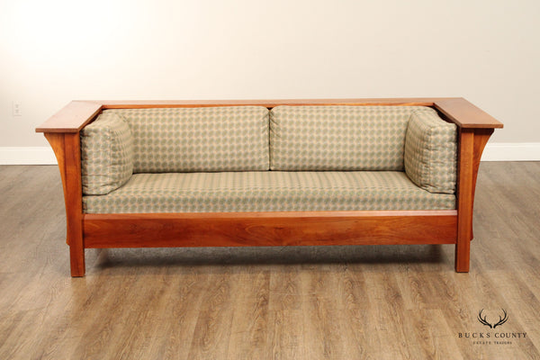 Custom Quality Mission Style Cherry Prairie Settle Sofa