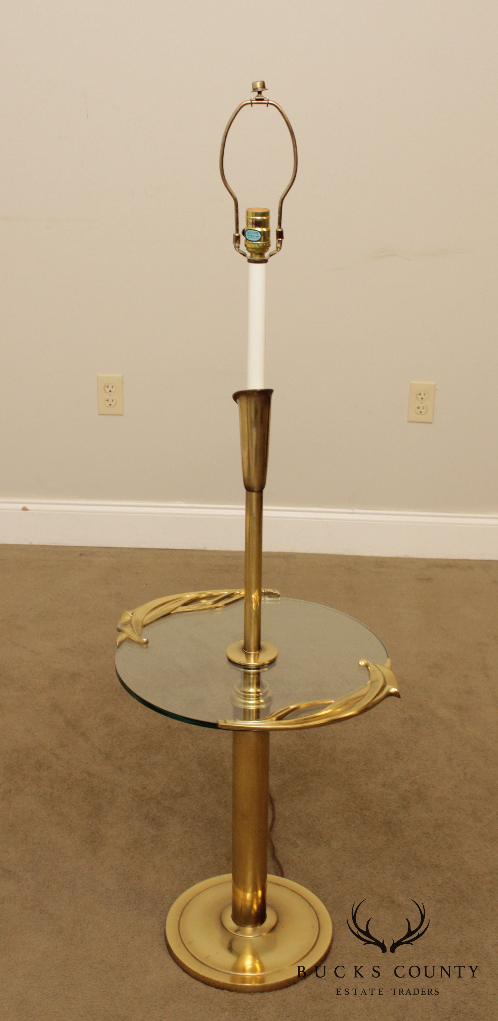 Stiffel Vintage Brass Art Nouveau Style Table Floor Lamp