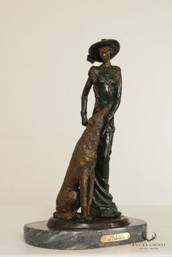 Art Deco Style 'The Walk' Bronze Sculpture, After Demétre Chiparus