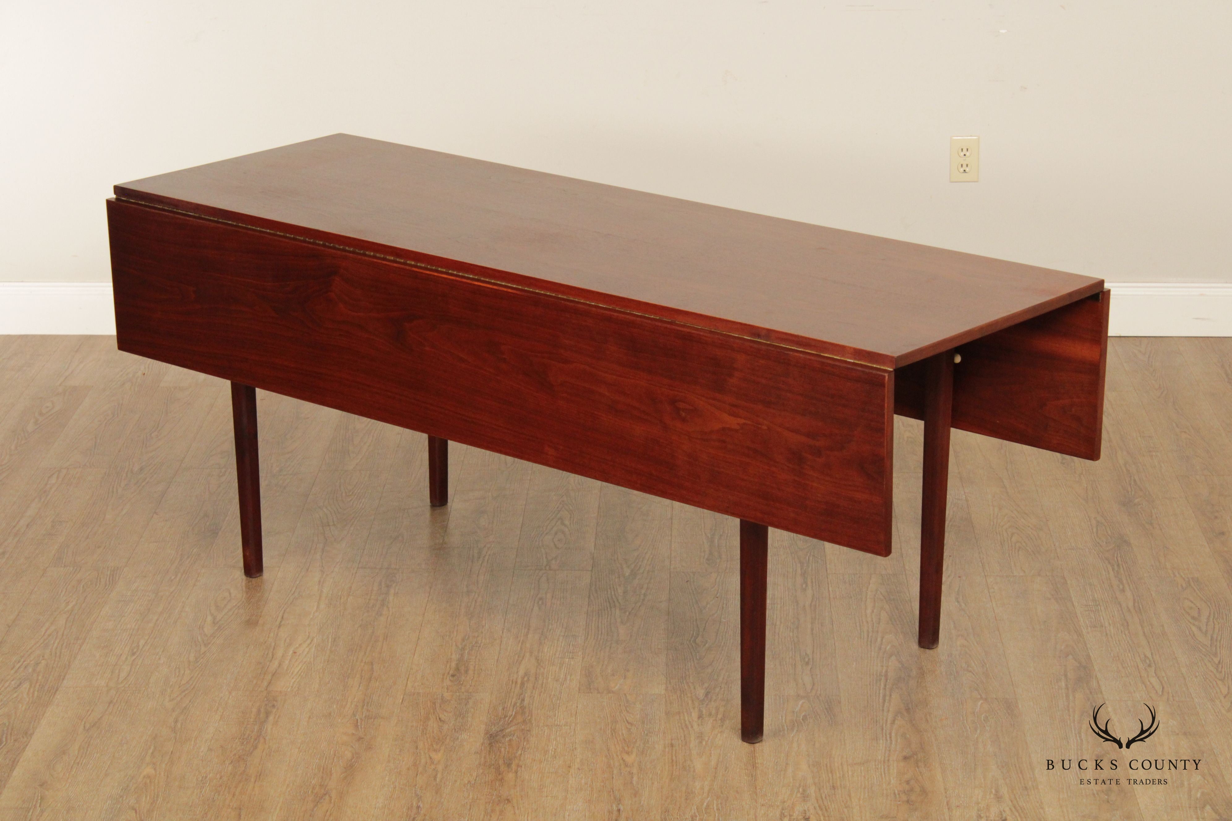 Custom Crafted Bench-Made Walnut Drop-Leaf Dining Table