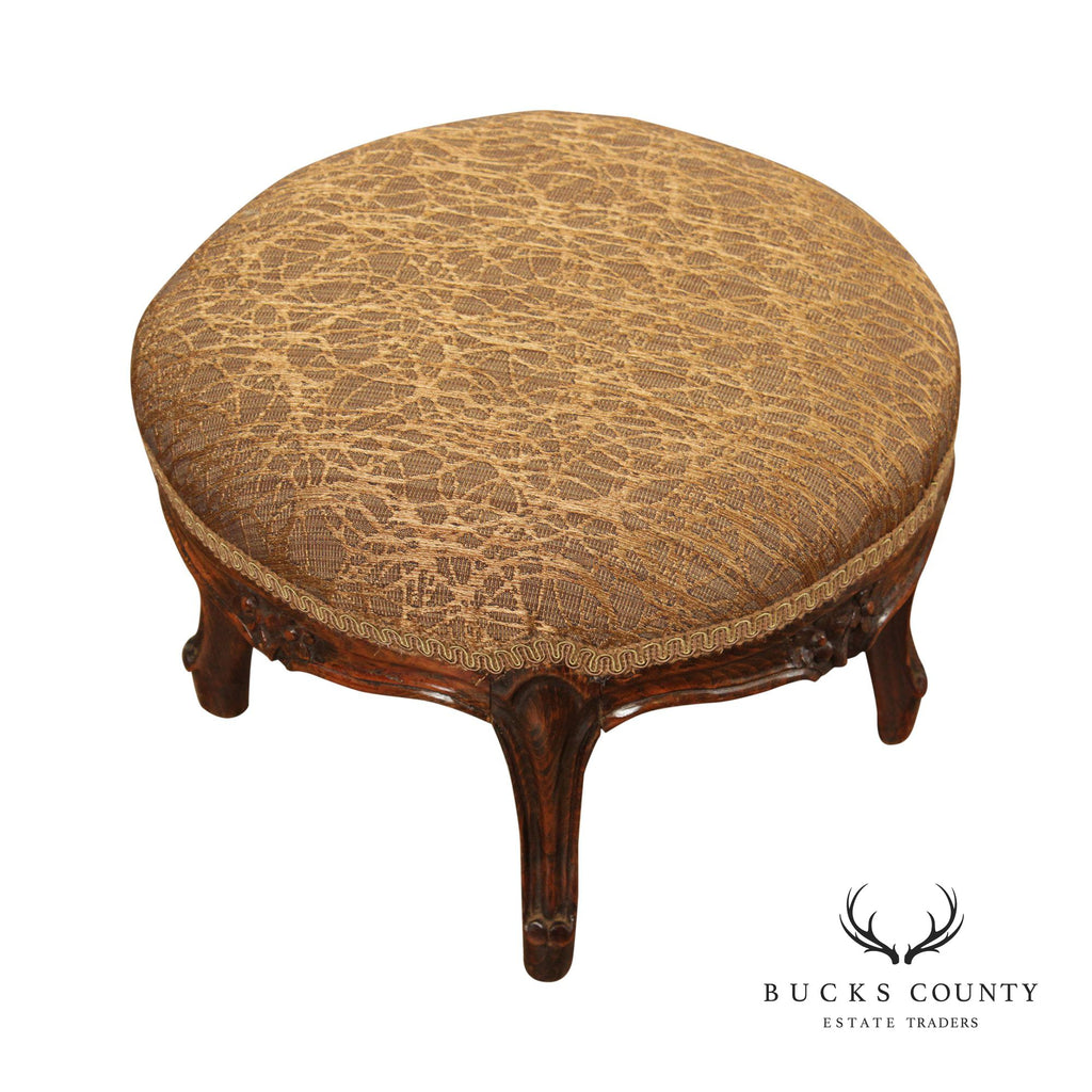 Victorian Style Needlework Gilt Painted Small Round Foot Stool – Bucks  County Estate Traders