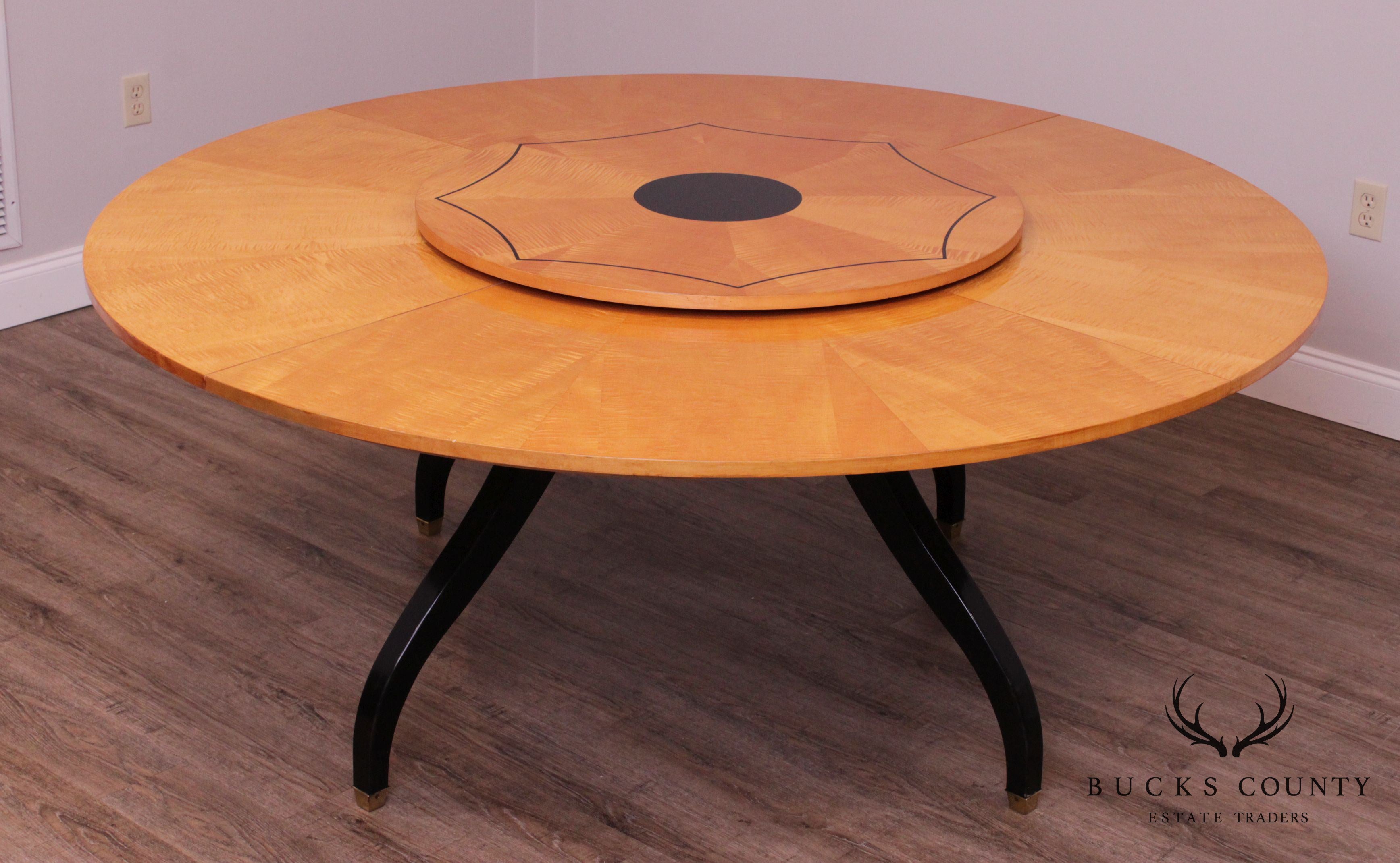 Drexel Heritage "Classic Statement" 72" Round Sunburst Satinwood Regency Style Dining Table