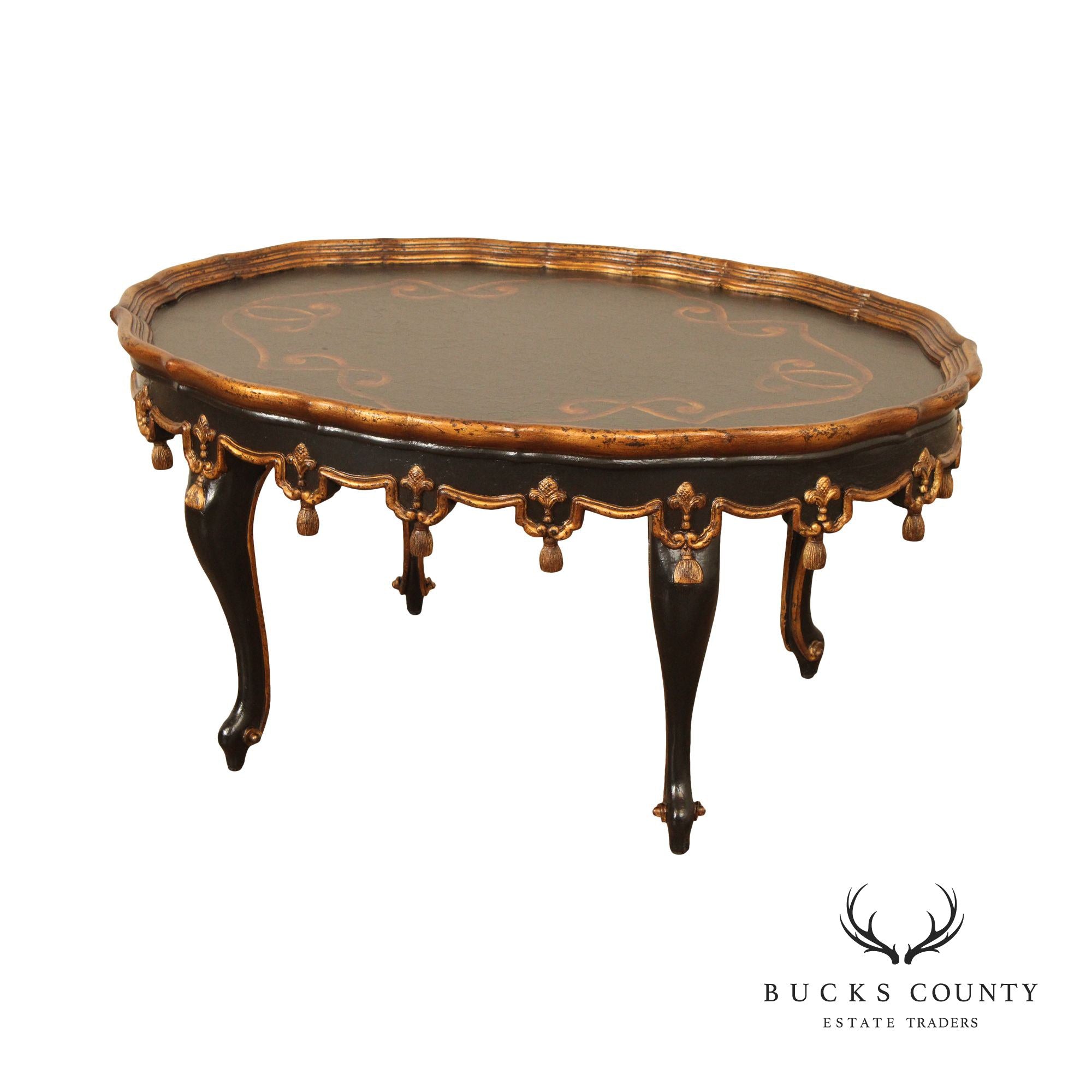 John-Richard French Louis XV Style Partial Gilt Coffee Table