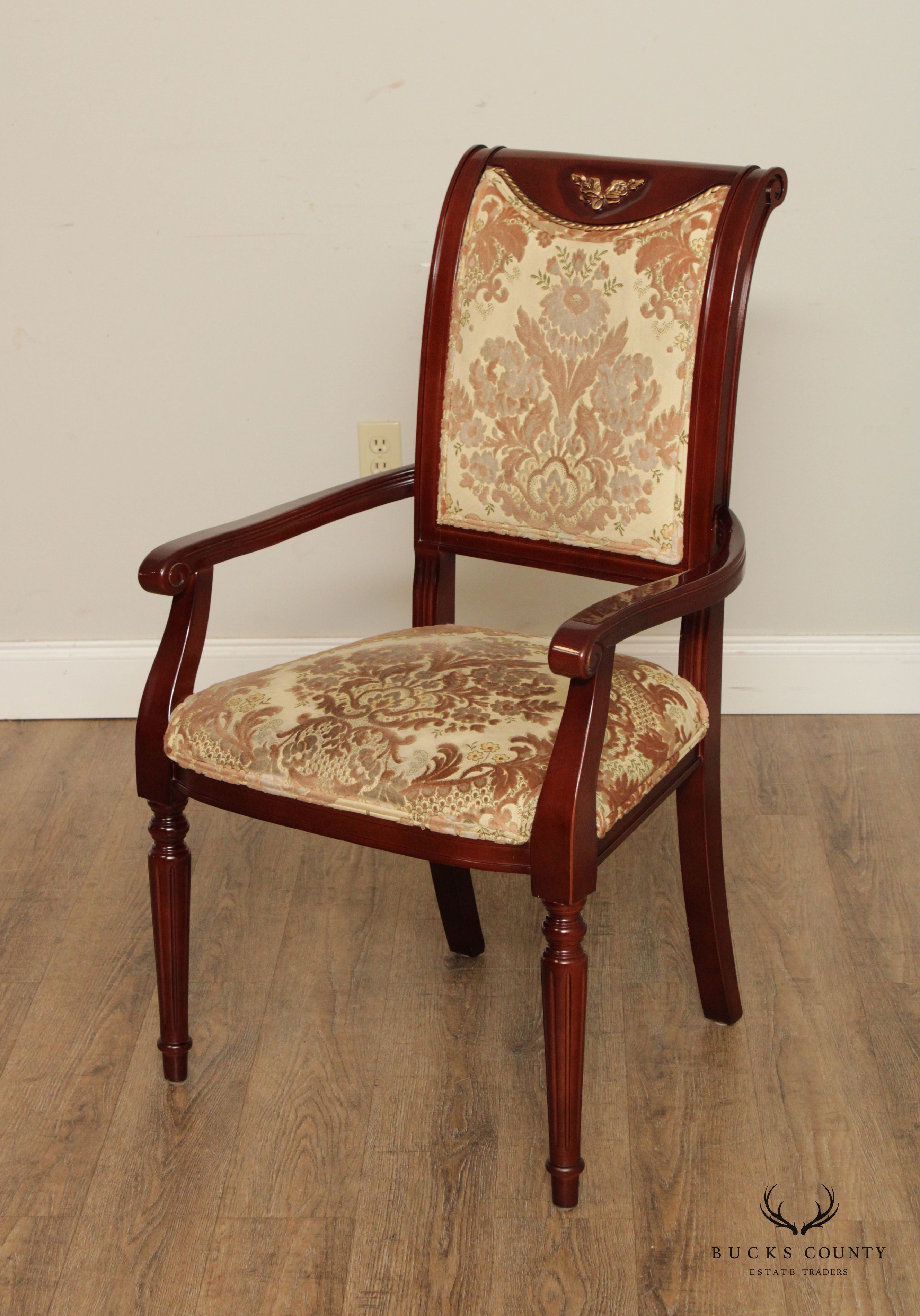 French Empire Style Parcel Gilt Set Eight Dining Chairs