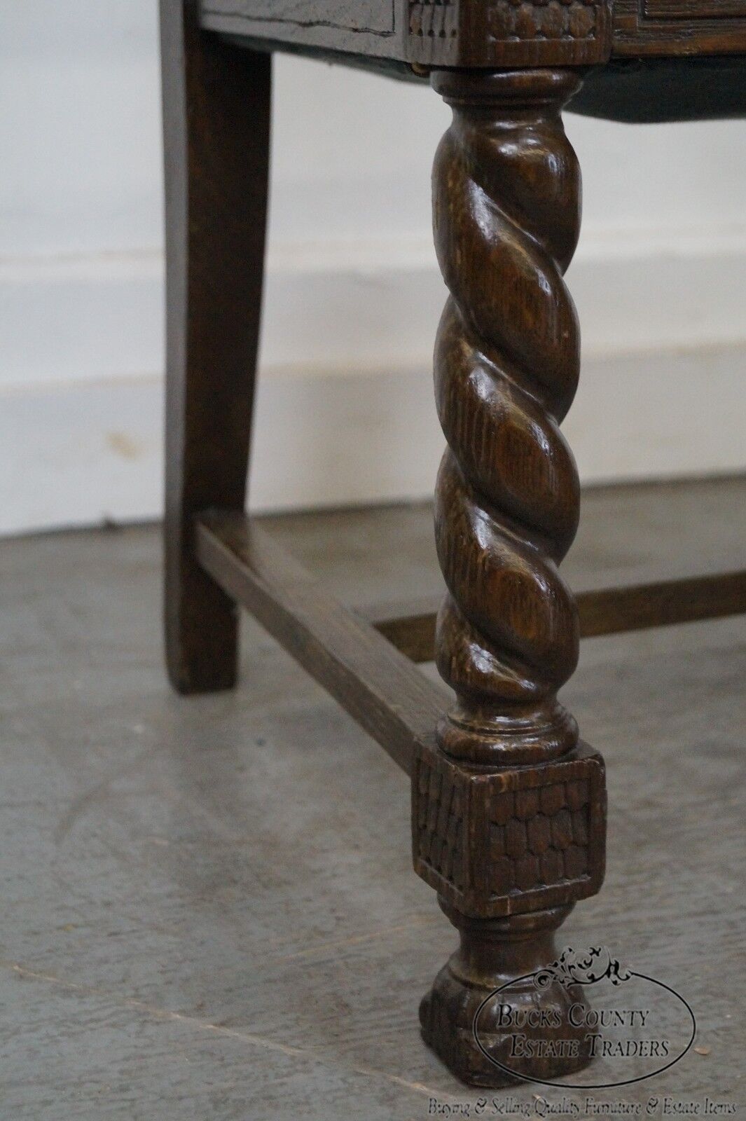 Antique 19th Century Carved Eagle Barley Twist Pair of Side Chairs (A)