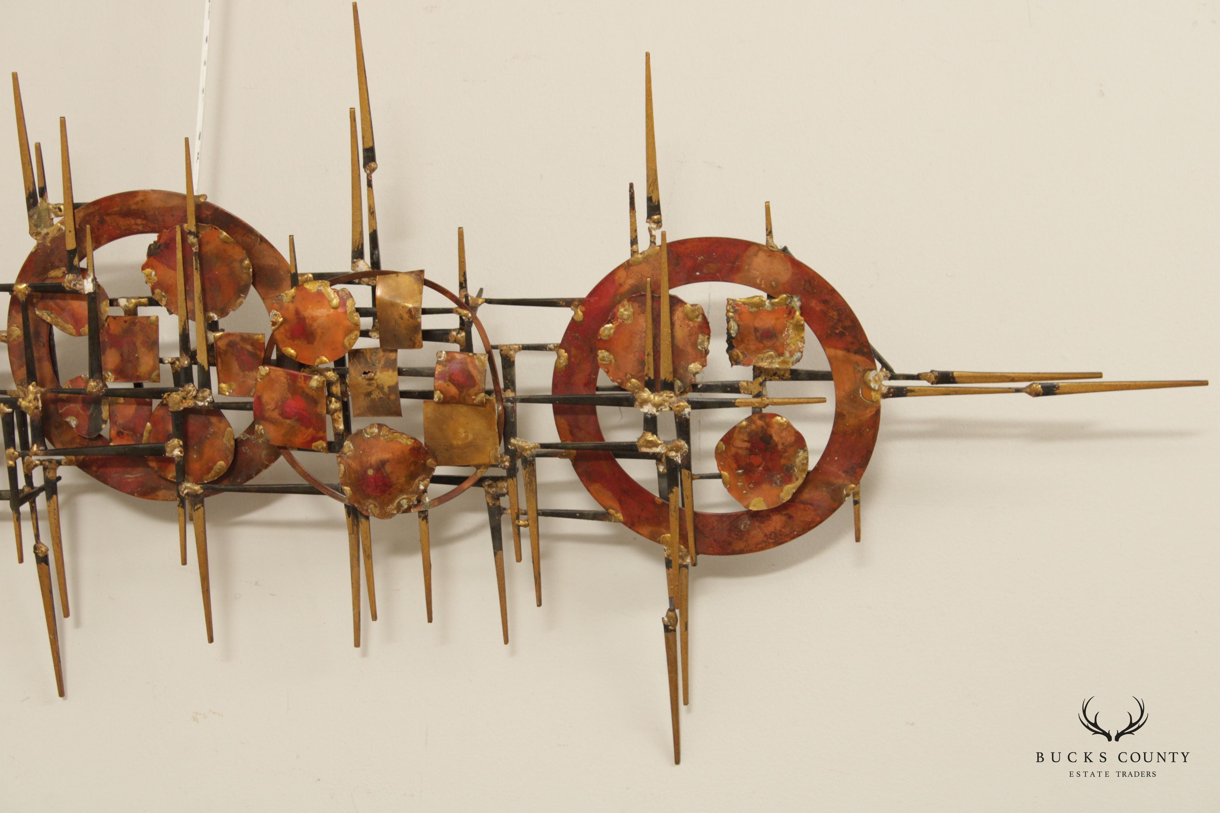 Mid Century Modern Brutalist Metal Wall Sculpture