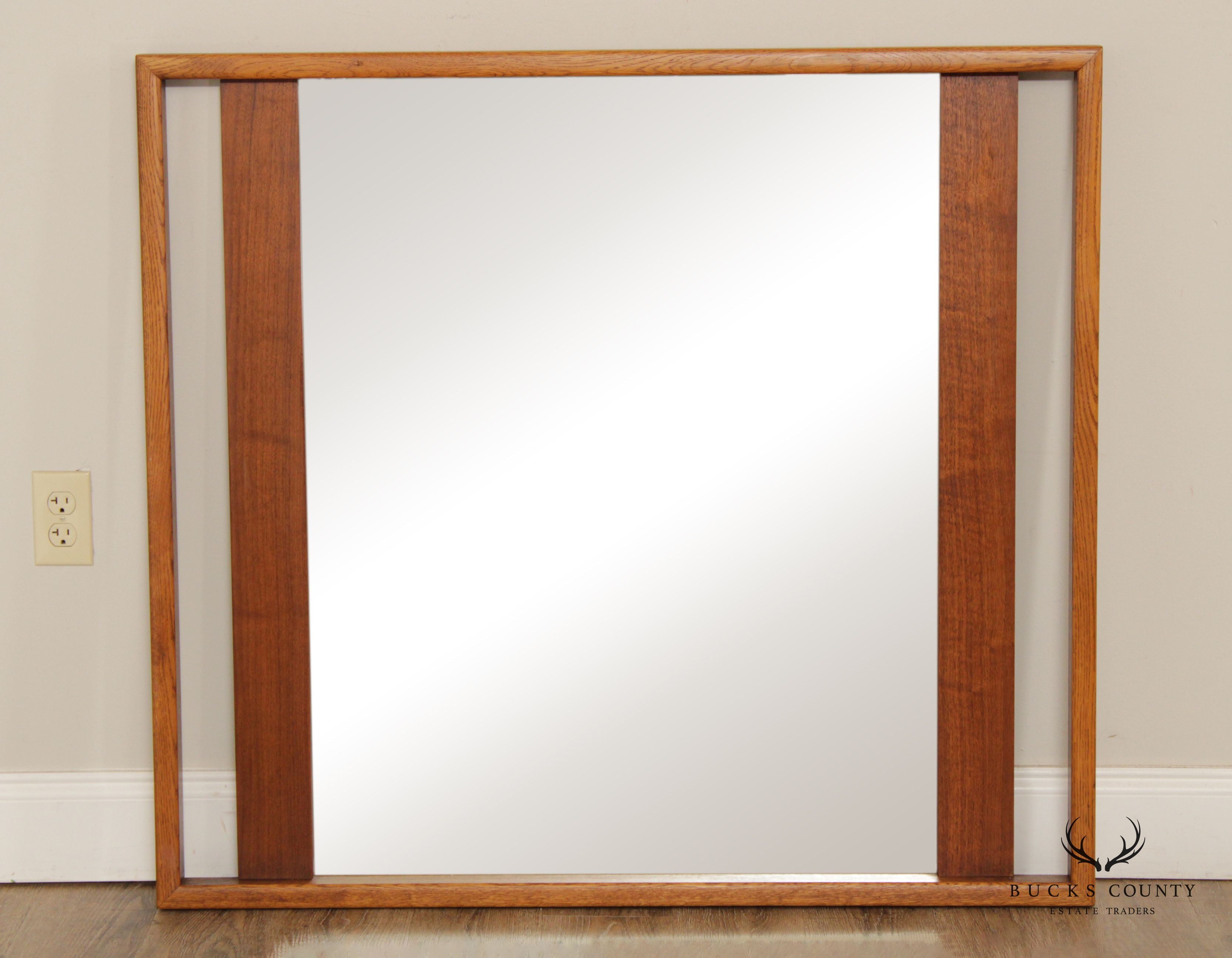 Lane Mid Century Modern Walnut & Oak Wall Mirror