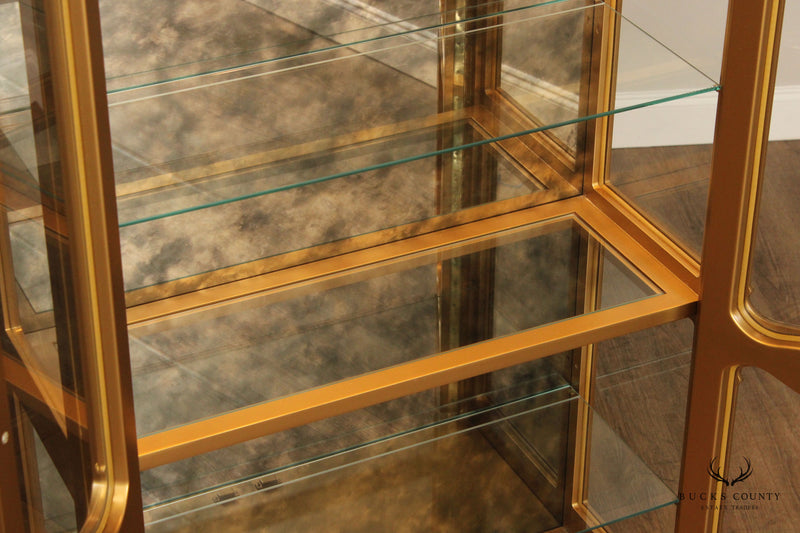 Mastercraft Hollywood Regency Pair of Brass and Glass Display Cabinets
