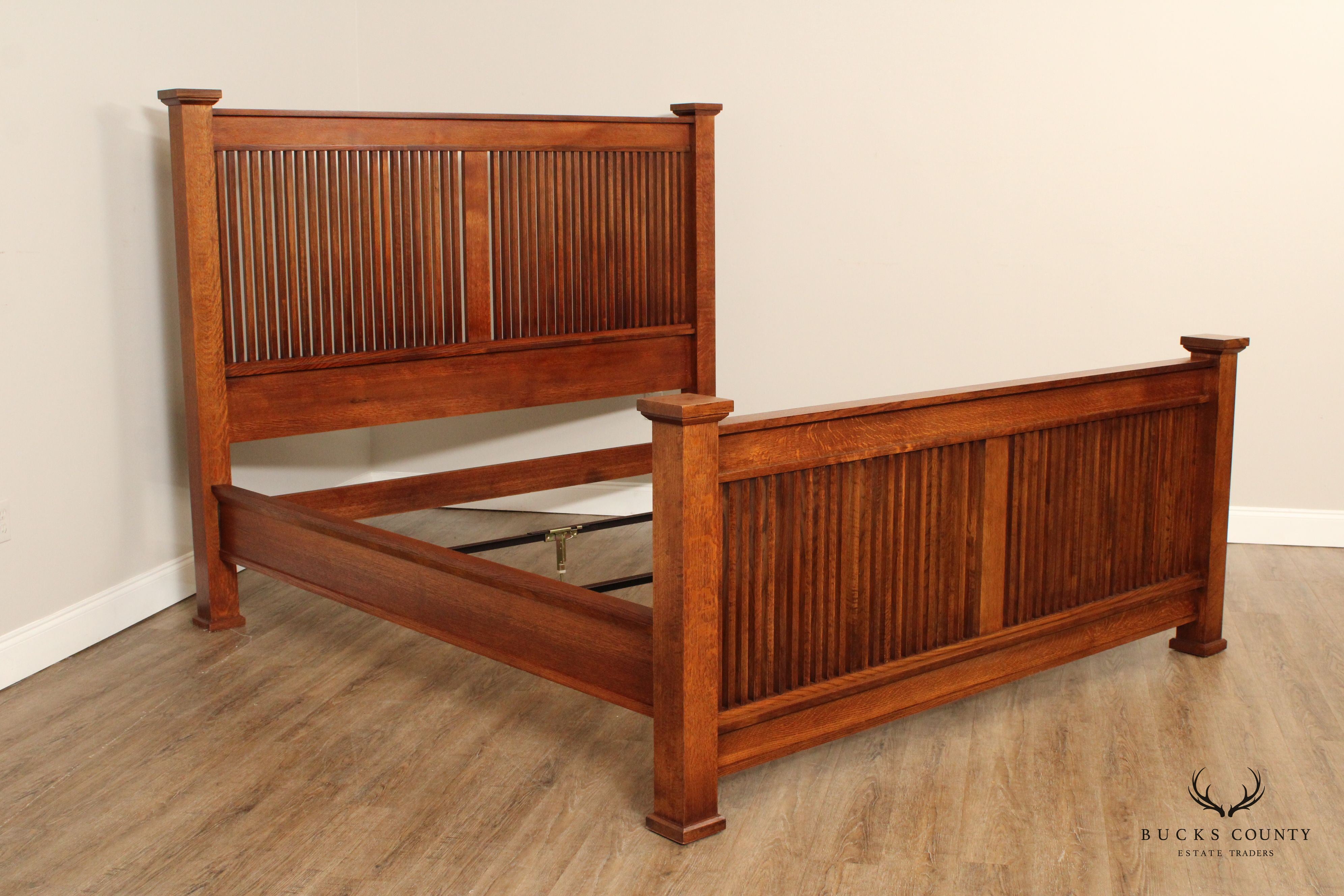 Stickley Mission Collection King Size Oak Prairie Bed