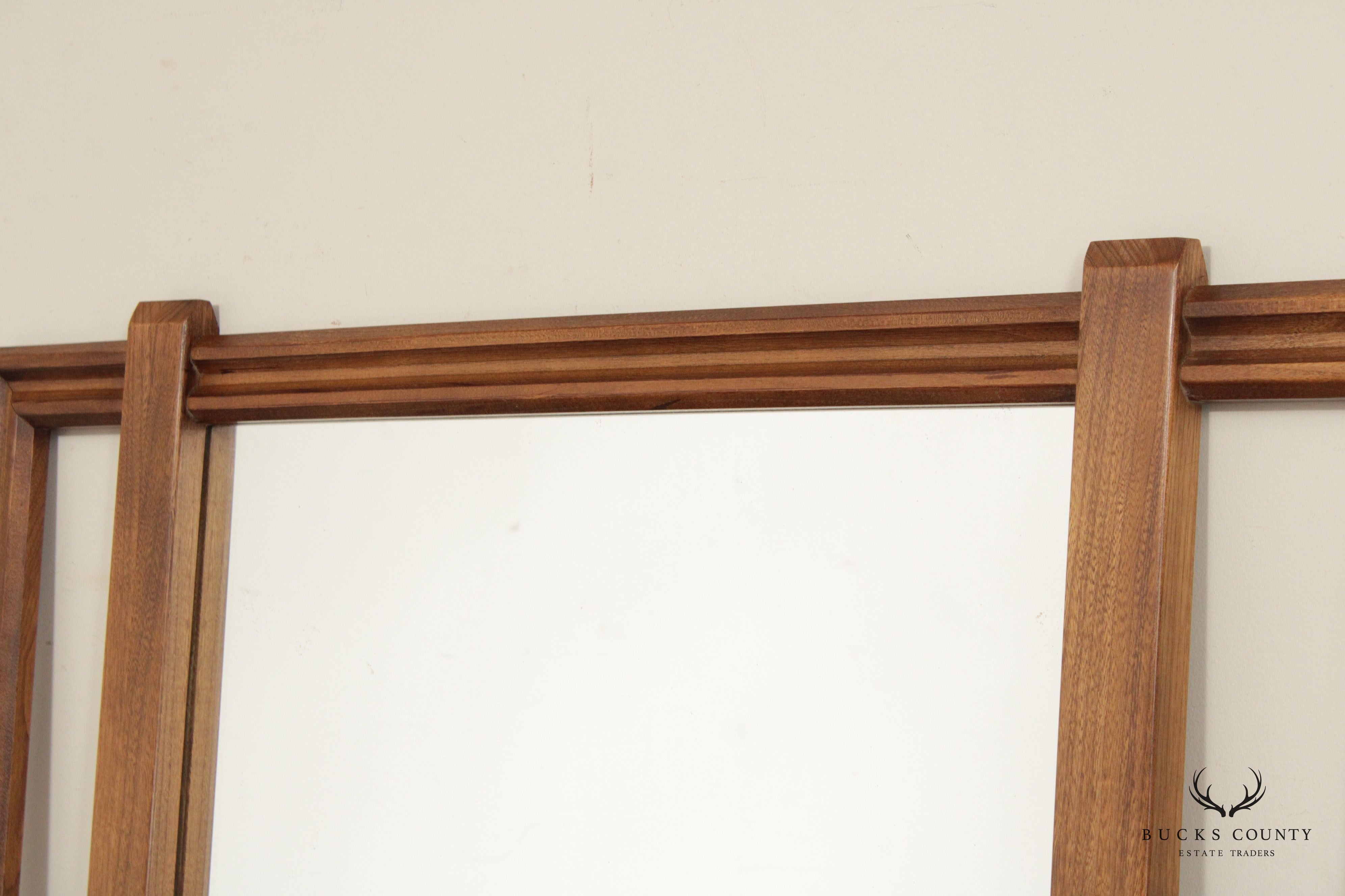 Lane Mid Century Modern Walnut Wall Mirror