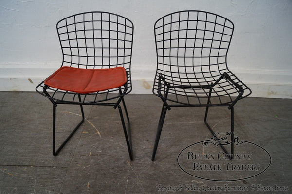 Knoll Mid Century Pair of Bertoia Black Wire Childs Chairs