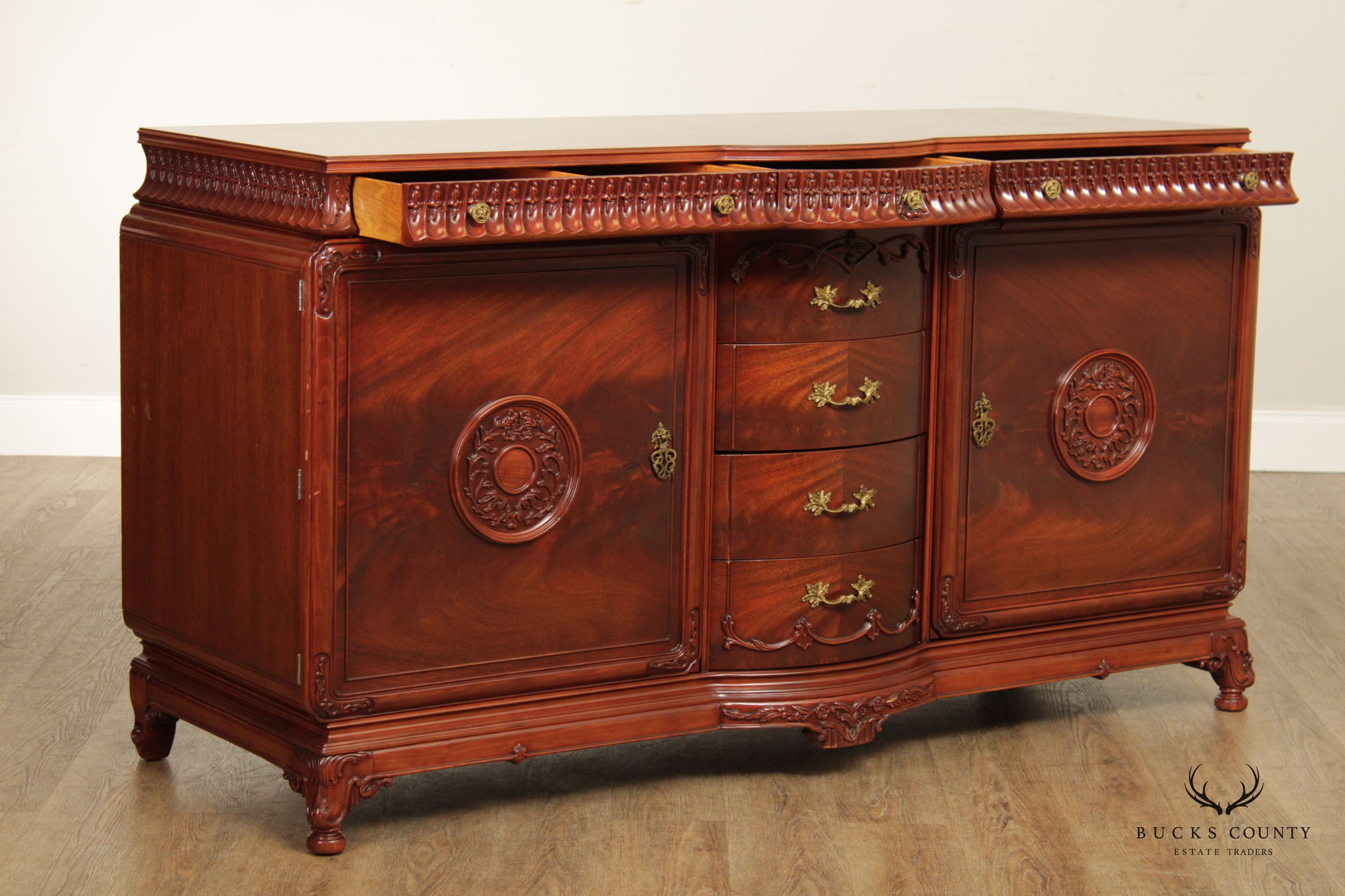 Chinese Chippendale Style Mahogany Chest of Drawers