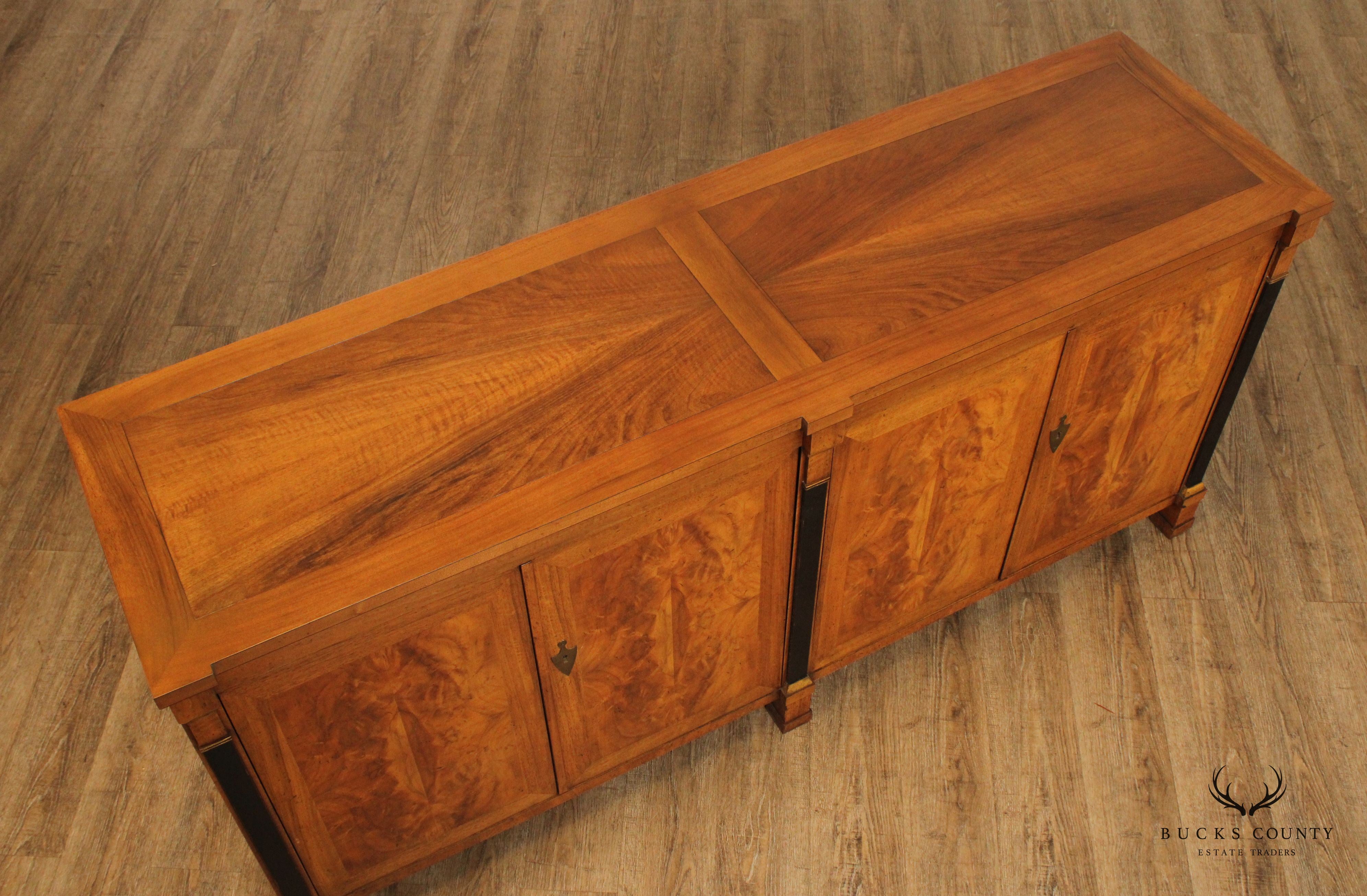 Baker Biedermeier Style Vintage Walnut Buffet Sideboard