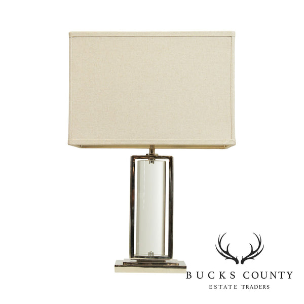 Visual Comfort Polished Nickel & Crystal Table Lamp
