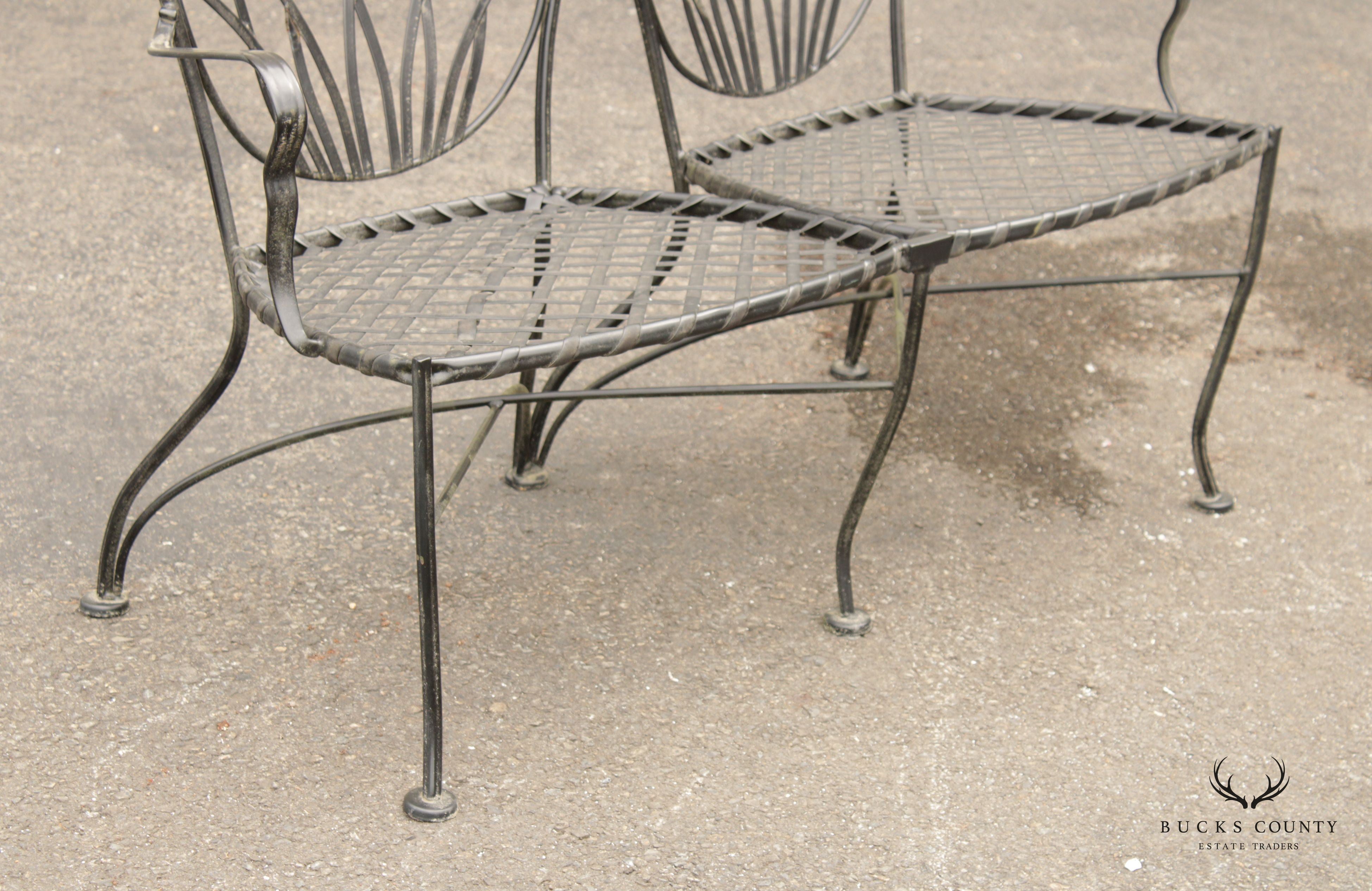 Vintage Wrought Iron Outdoor Garden Settee