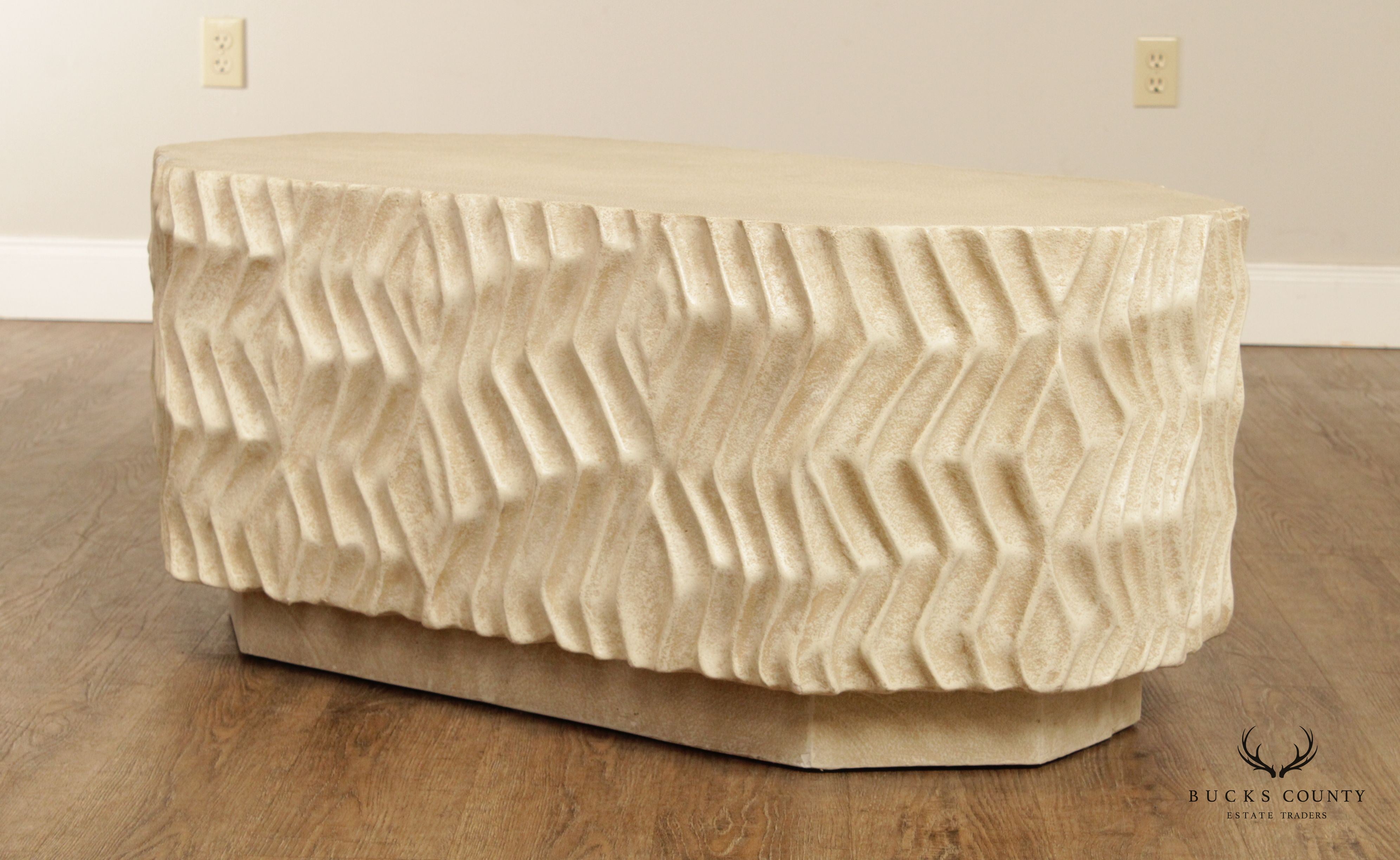 Postmodern Style Sculptural Plaster Coffee Table