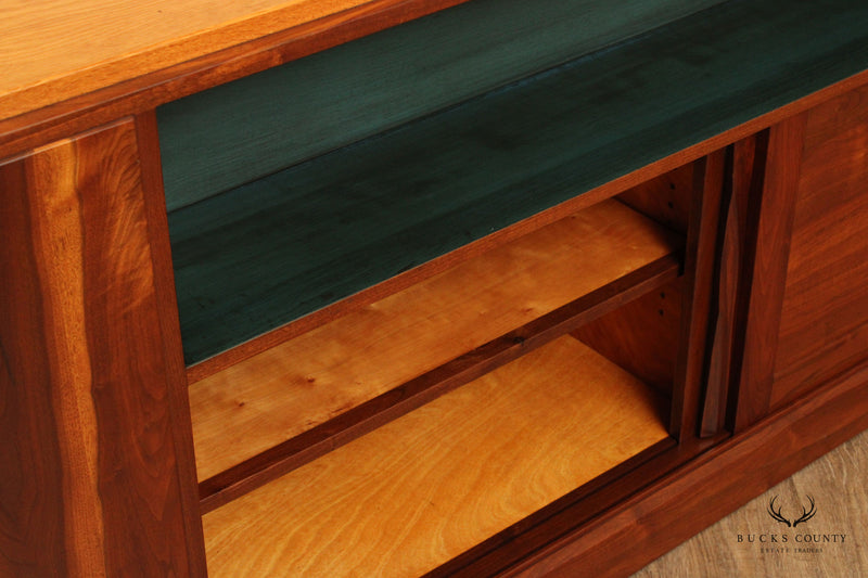 Robert Whitley Custom Studio Walnut Double-Side Bookcase Cabinet