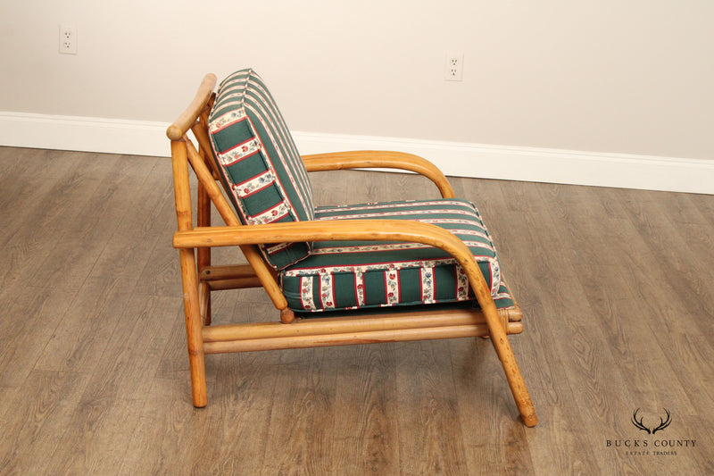 Vintage Pair of Bent Bamboo Lounge Armchairs