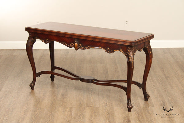 Liv-Dine Georgian Style Carved Mahogany Flip Top 'All-Purpose' Console Table