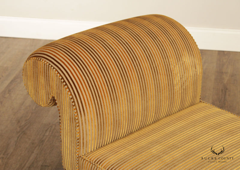 Baker Chippendale Custom Upholstered Long Window Bench (A)