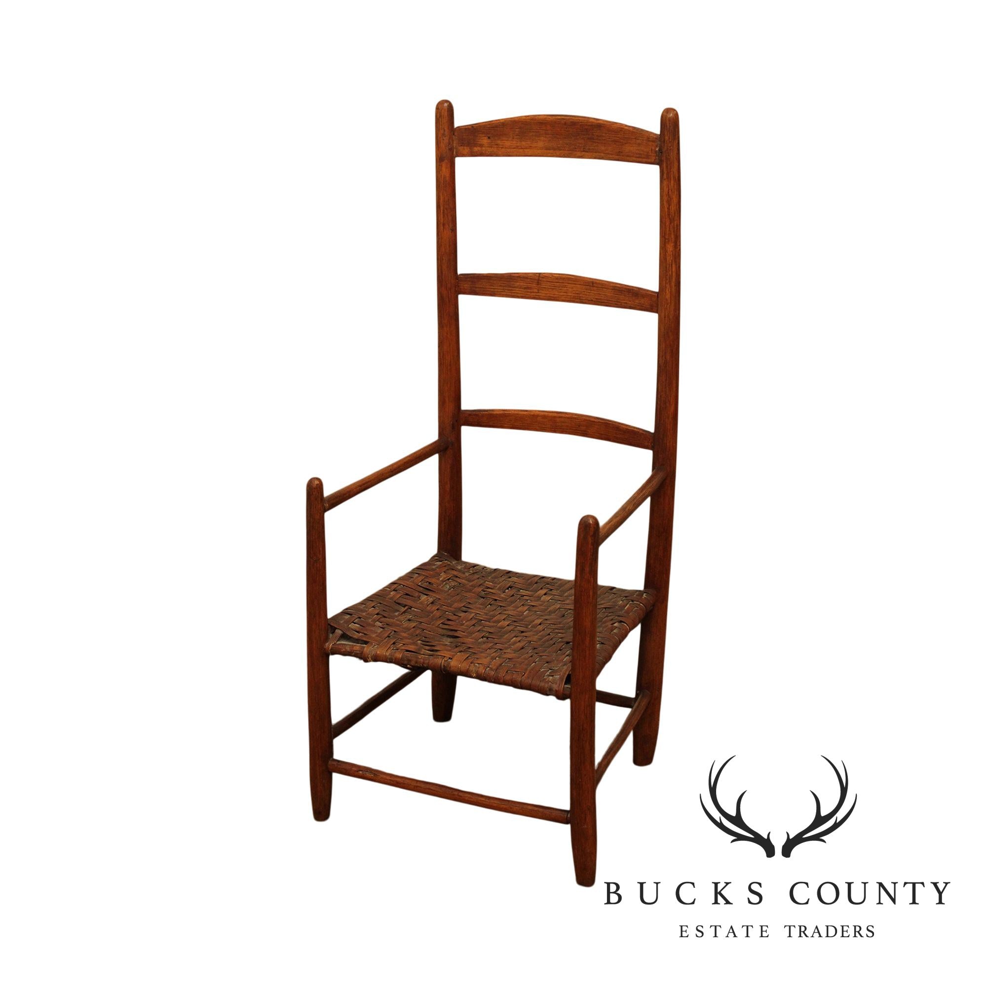 Youth Ladder Back Chair with Basketweave Cane Seat