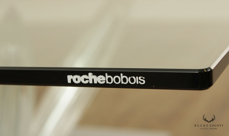 Roche Bobois Contemporary Glass Top Square Coffee Table
