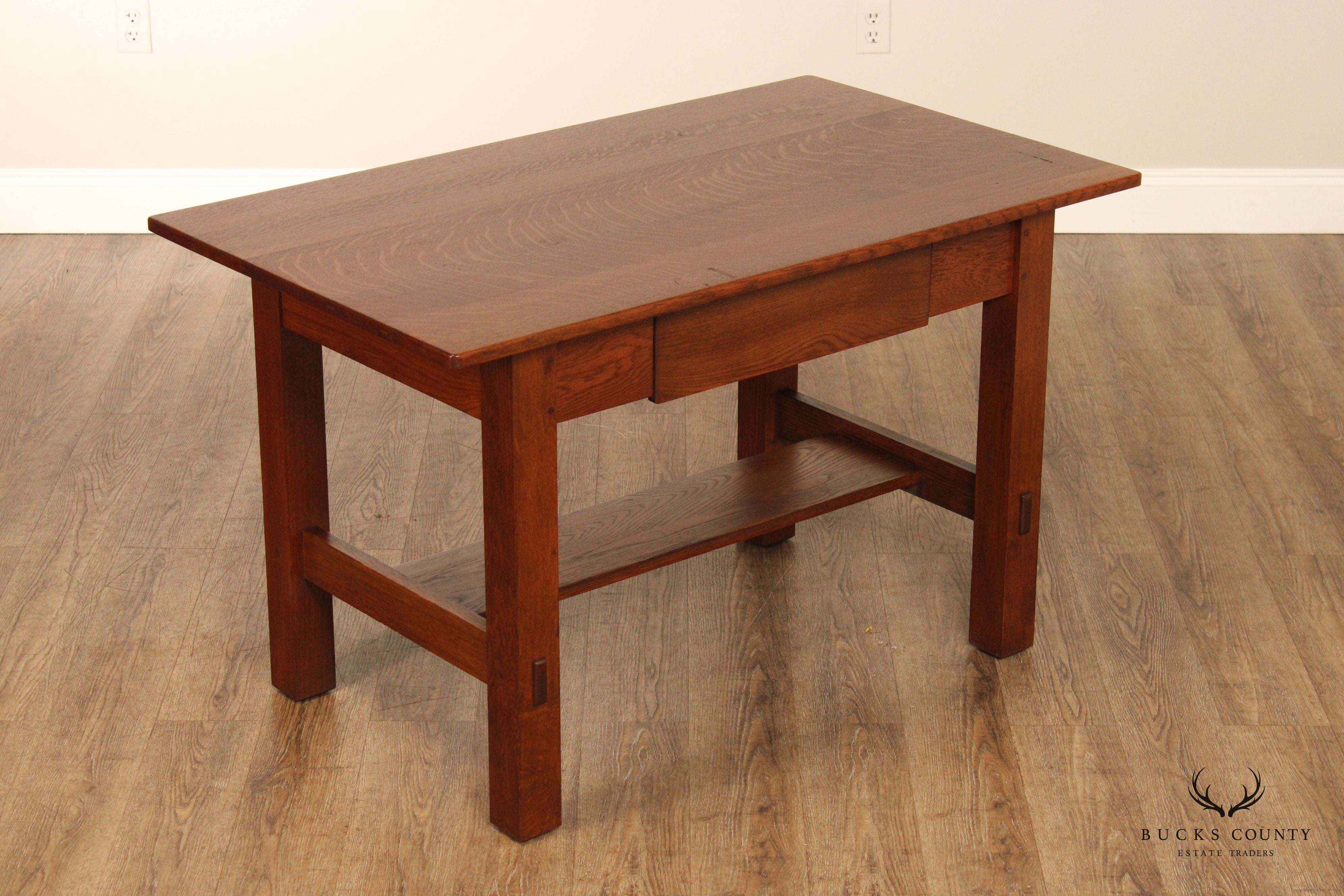 Limbert Mission Oak Library Table or Writing Desk